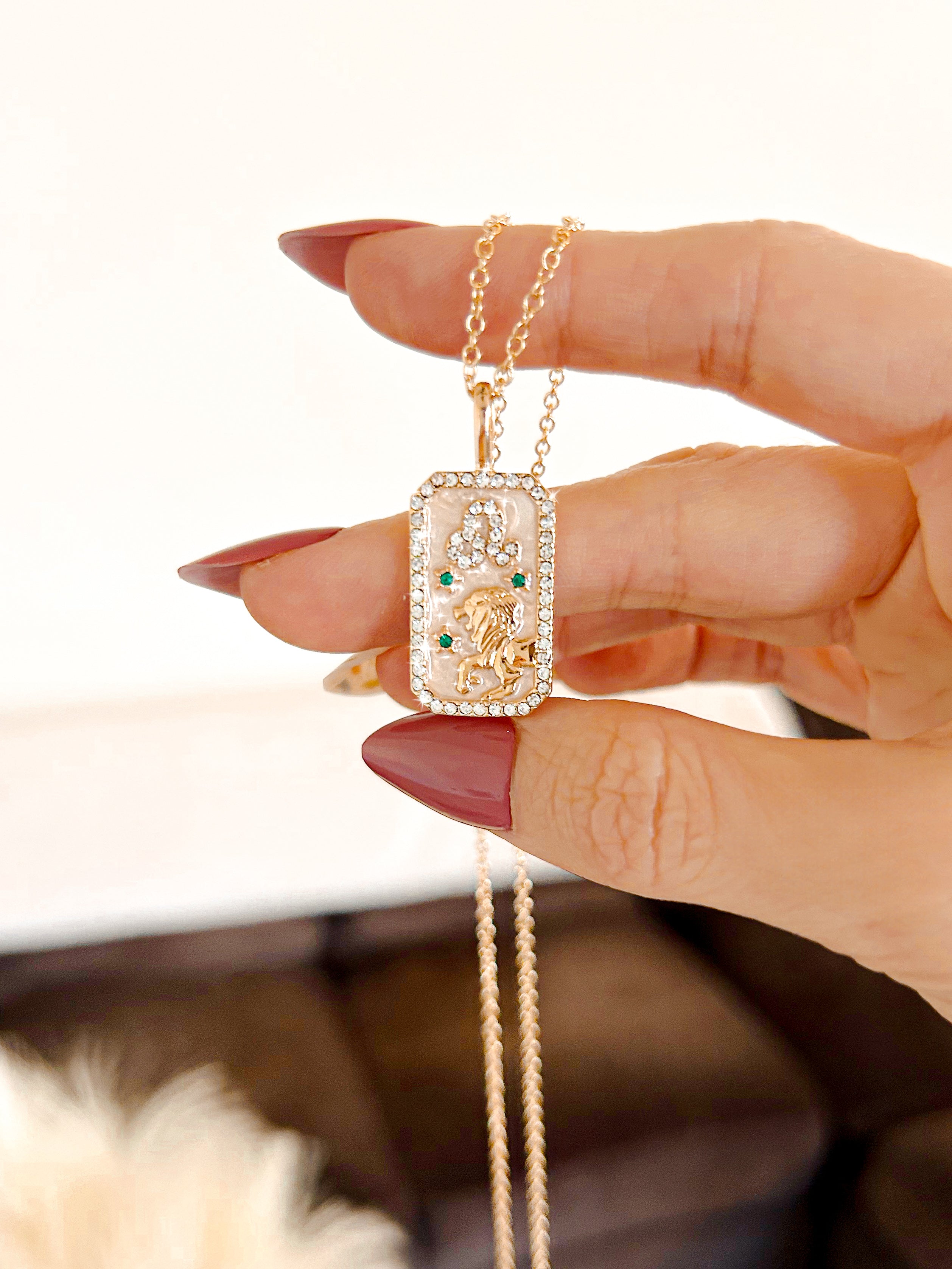 PRE-ORDER Dainty Zodiac Pendant Cubic Zirconia Necklace