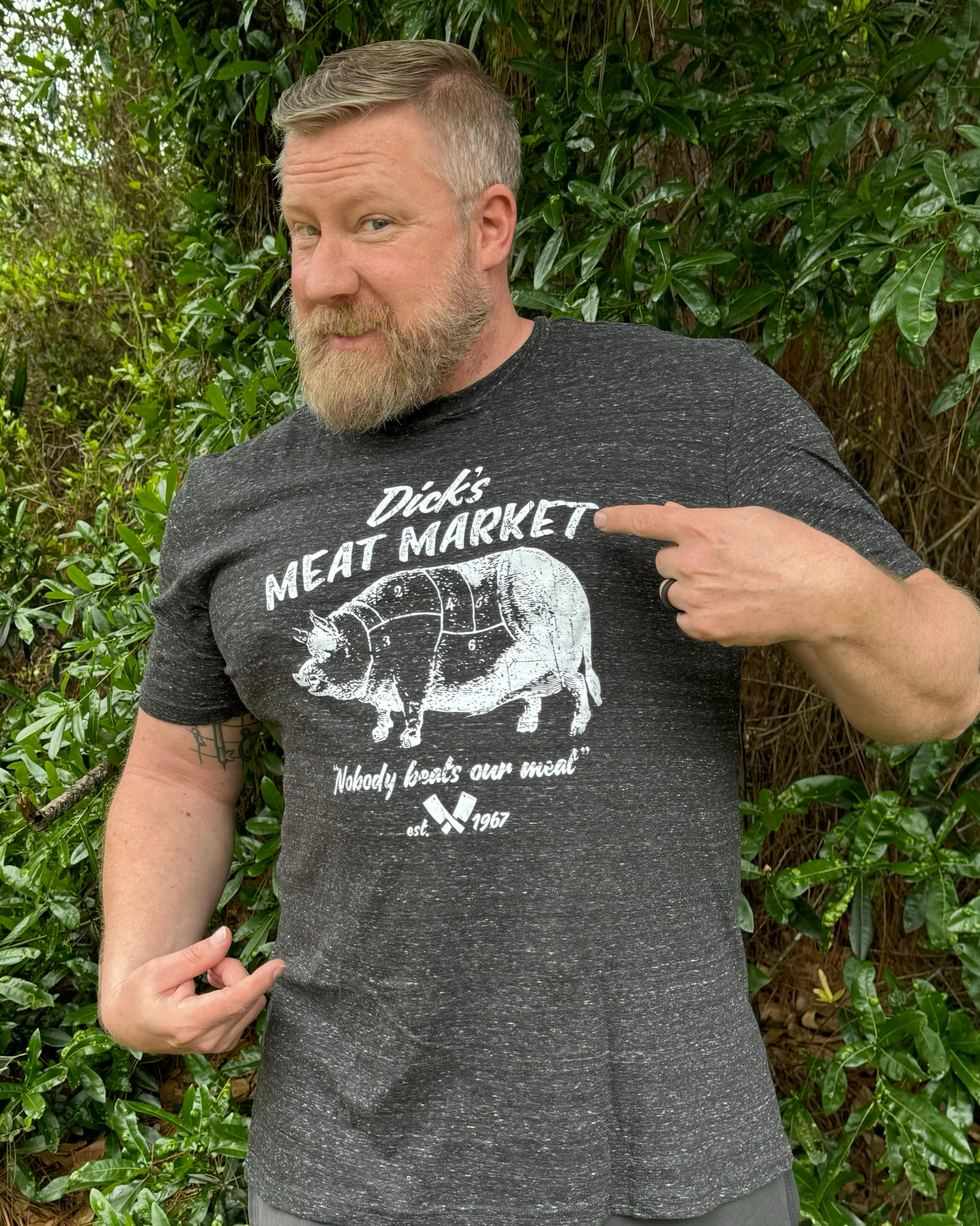 Dick's Meat Market Men's Shirt (Black Heather Crew)