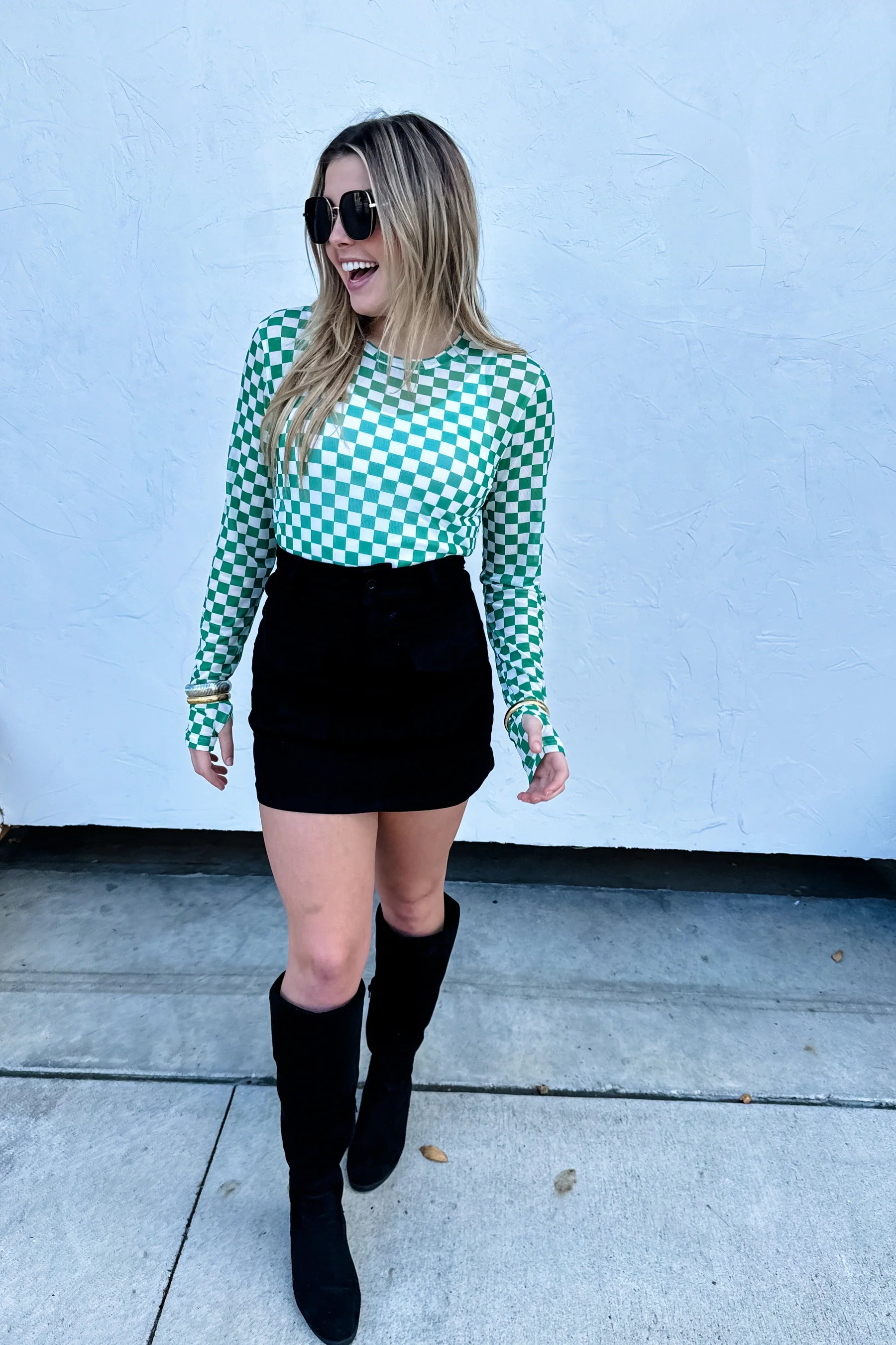 CHECKER DRESS IT UP MESH TOPS