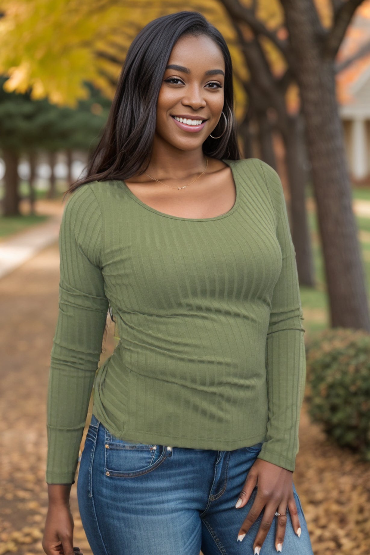 Daphne Olive Knit Top