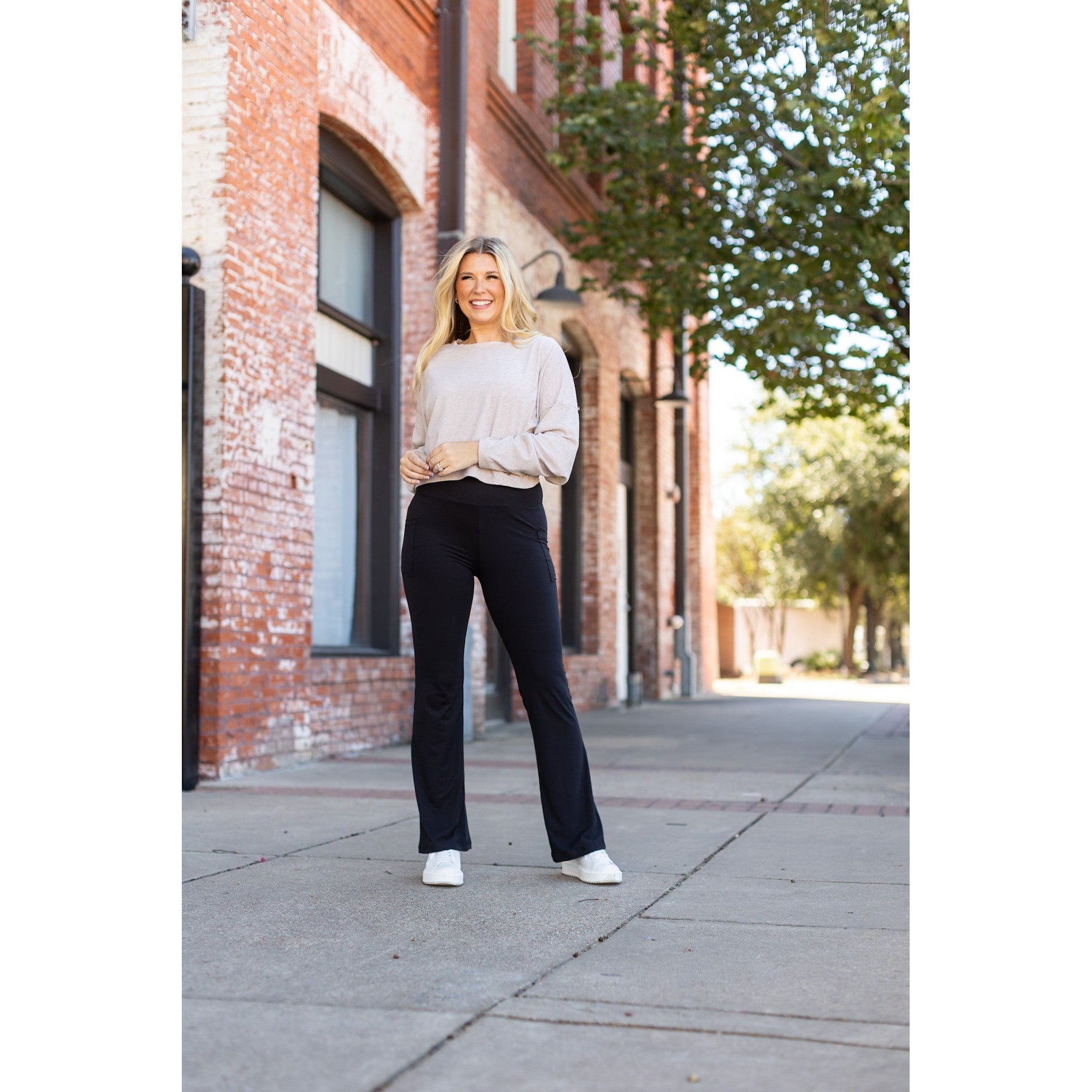 The Vanessa - 30” - Black Bootcut Leggings