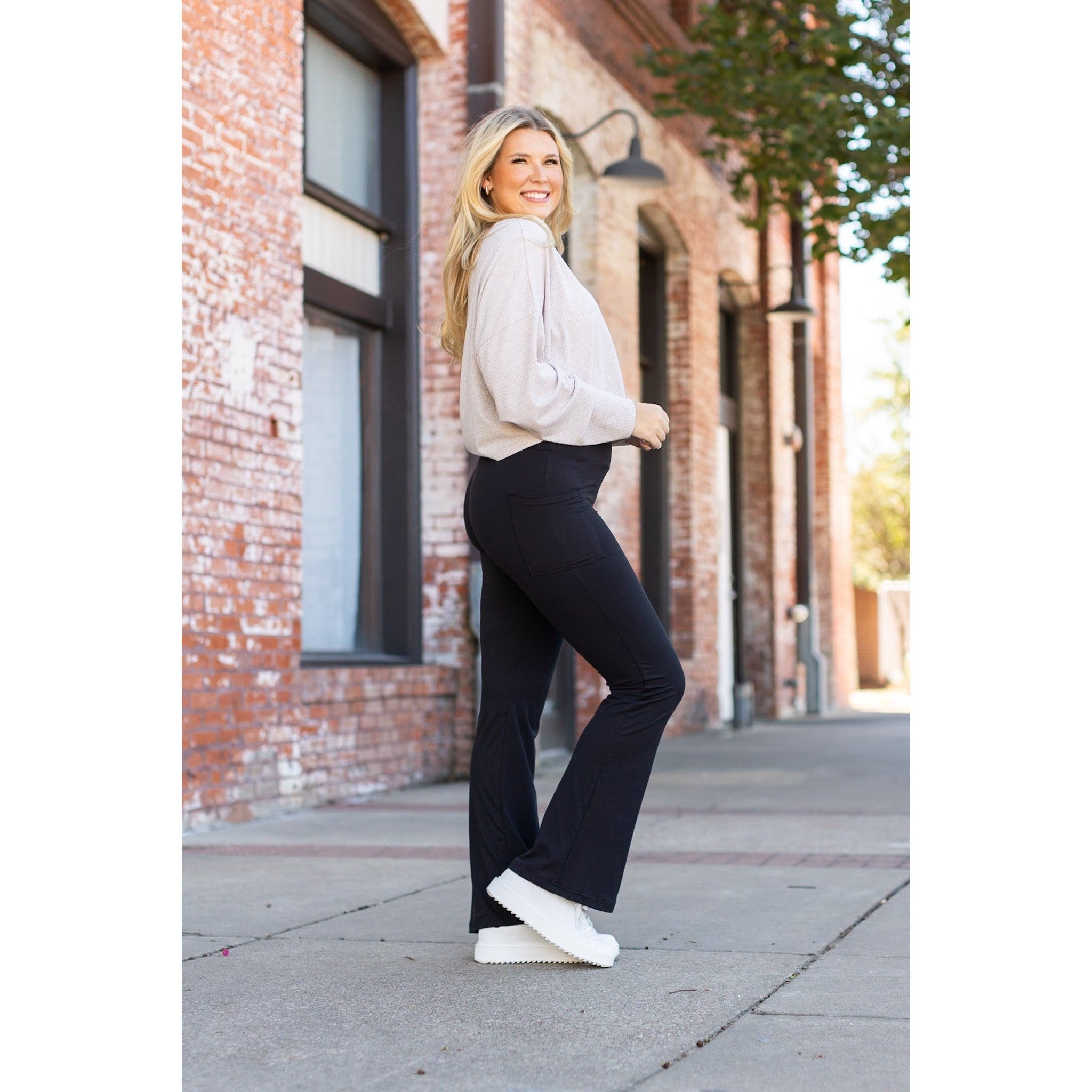 The Vanessa - 30” - Black Bootcut Leggings