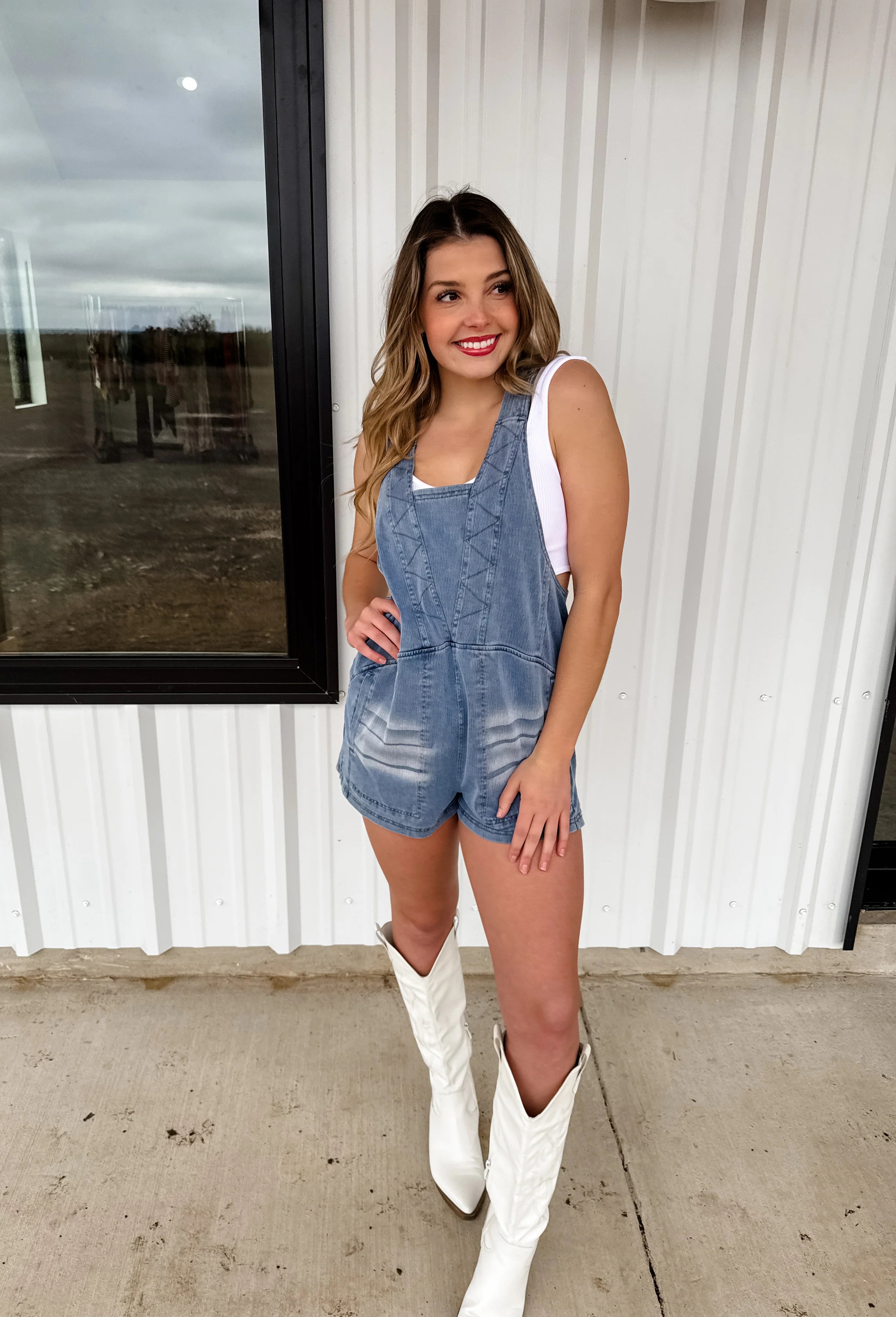 PRE-ORDER: DAYDREAM DENIM ROMPER