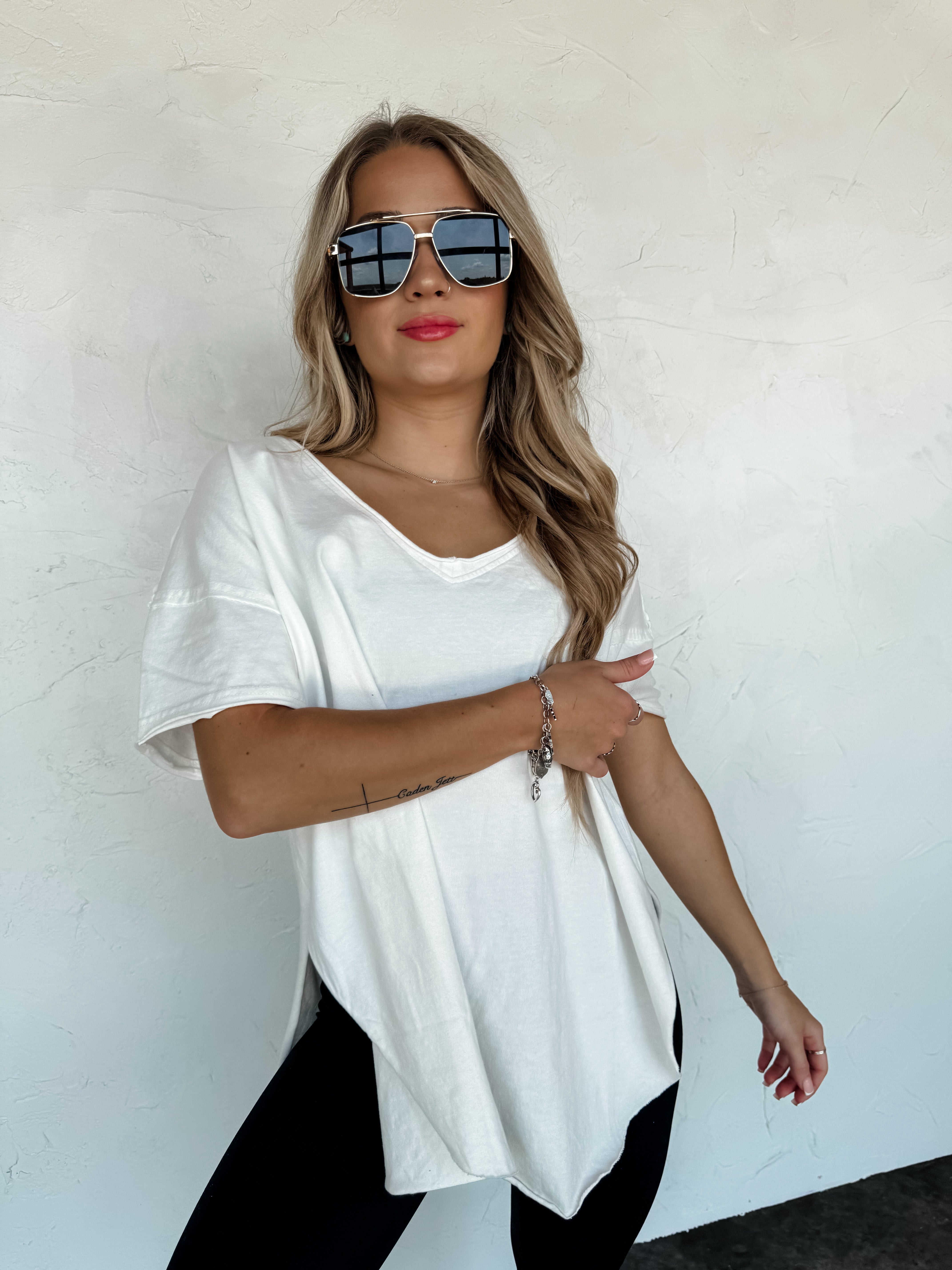 PRE-ORDER: JOEY VNECK WASHED COTTON BOYFRIEND TEE