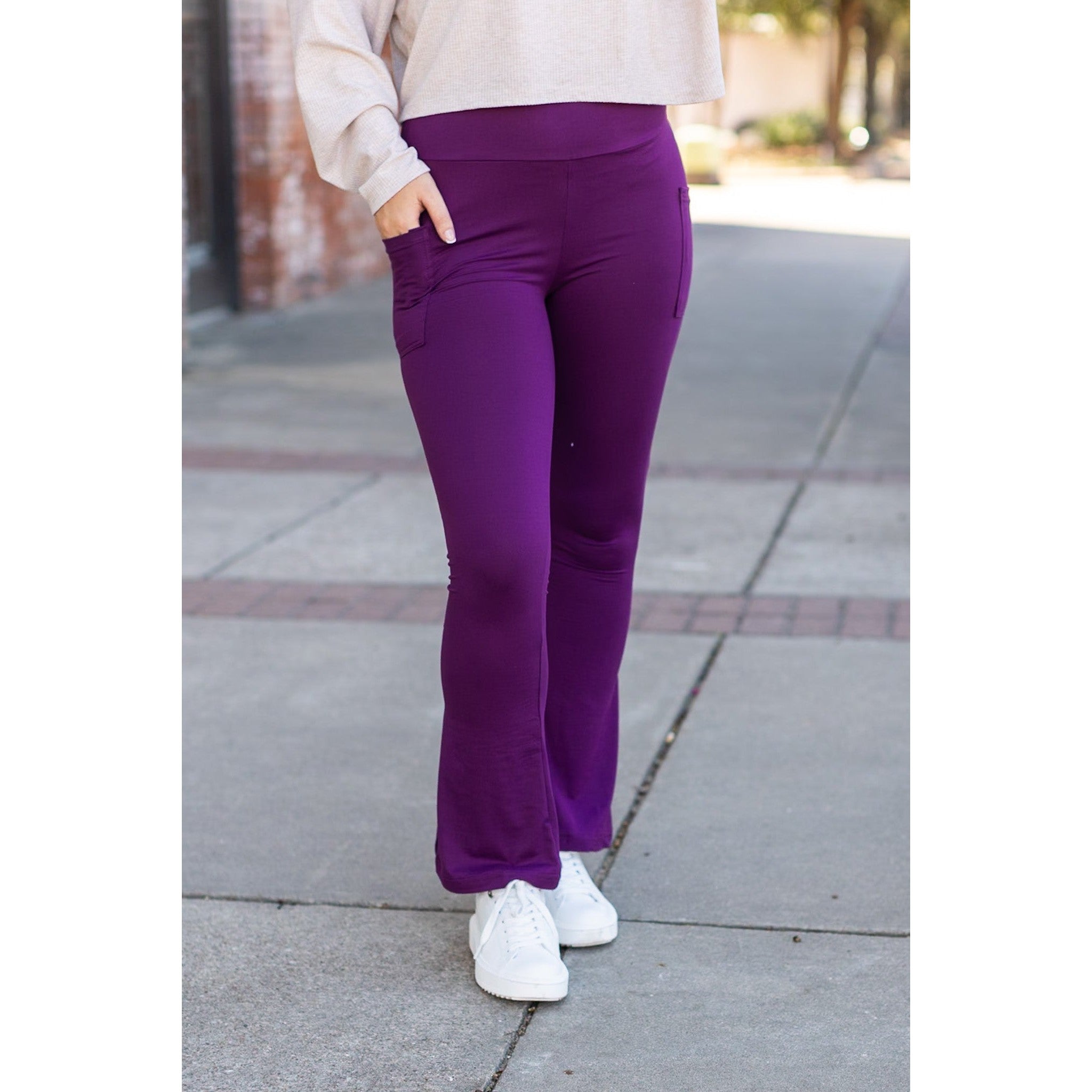 The Reese Purple Flare Leggings -  Luxe Leggings