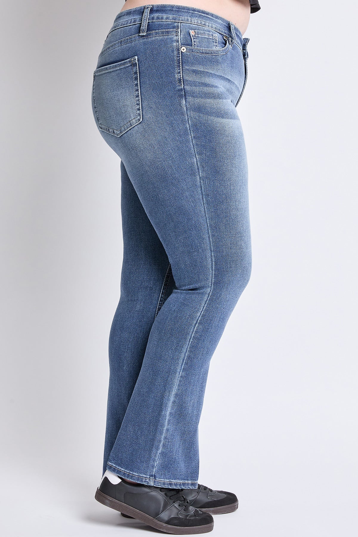 Plus Mid Rise Premium Stitch Bootcut Jeans