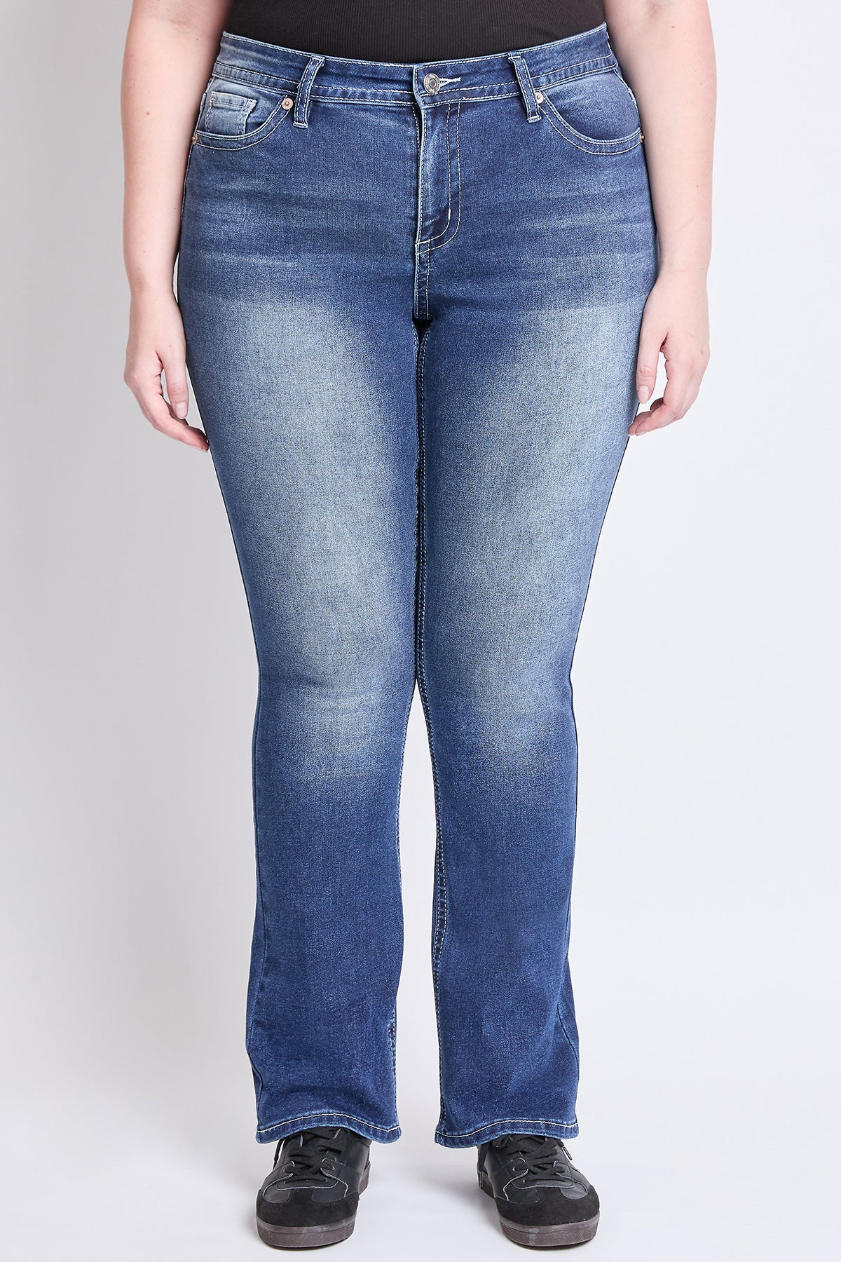 Plus Mid Rise Premium Stitch Bootcut Jeans