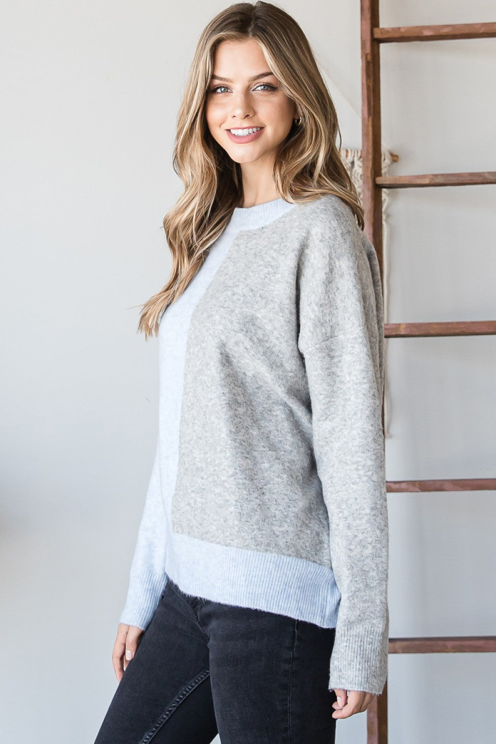 Color Block Lounging Sweater Top