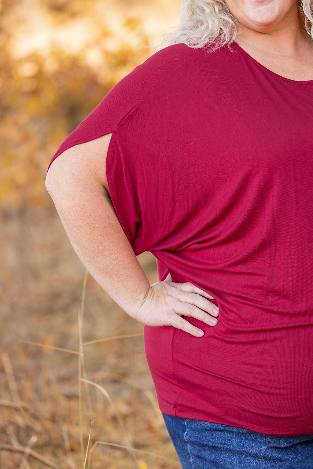 Darcy Dolman Top - Burgundy