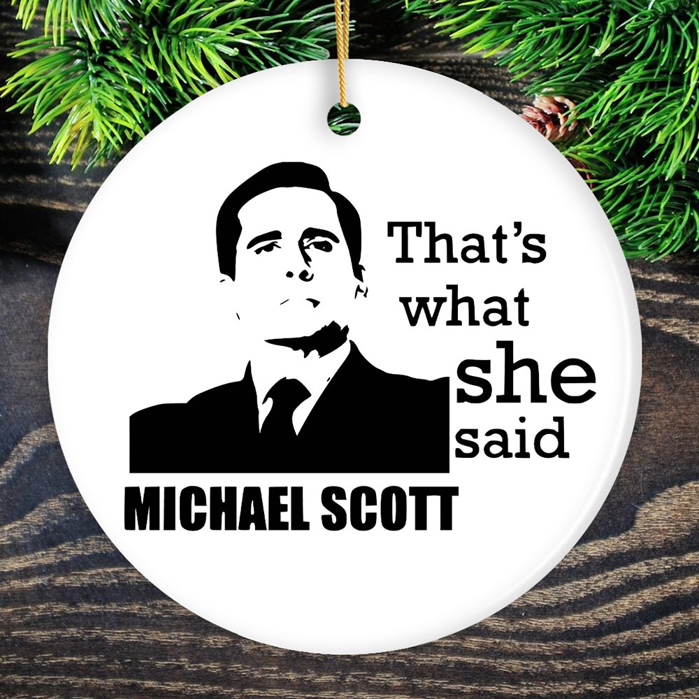 Michael Scott That's What She Said Ornament, The Office Themed Christmas Decoration