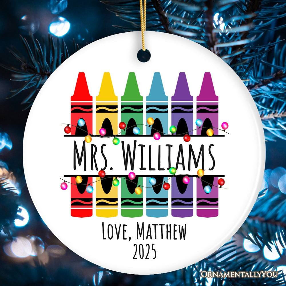 Teacher Personalized Christmas Ornament, School Theme Appreciation Gift