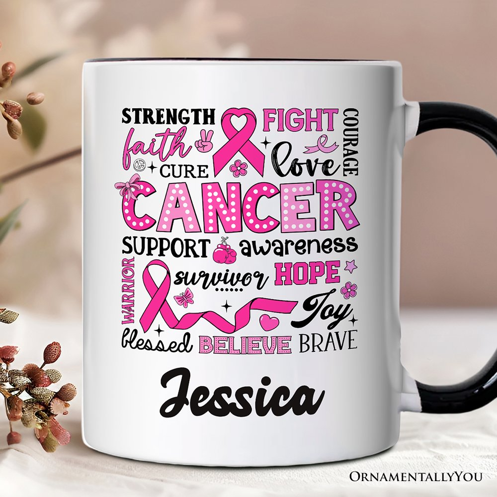 Breast Cancer Awareness Ribbon Personalized Mug