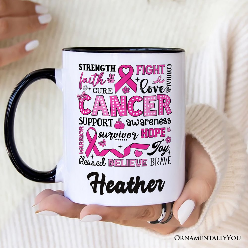 Breast Cancer Awareness Ribbon Personalized Mug