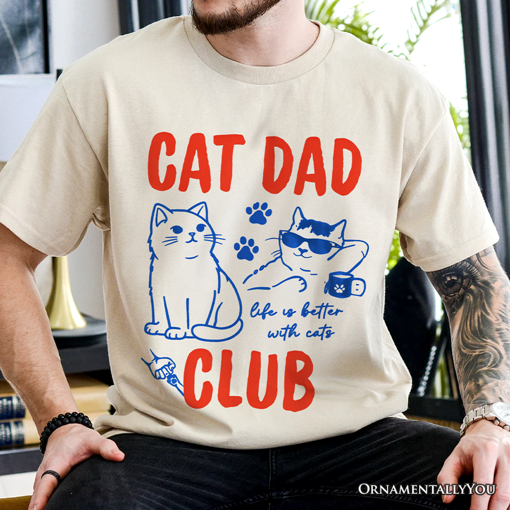 Cat Dad Club Retro T-Shirt