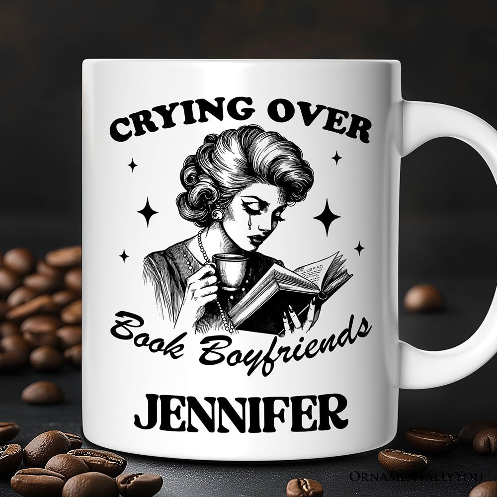 Crying Over Book Boyfriends Personalized Mug