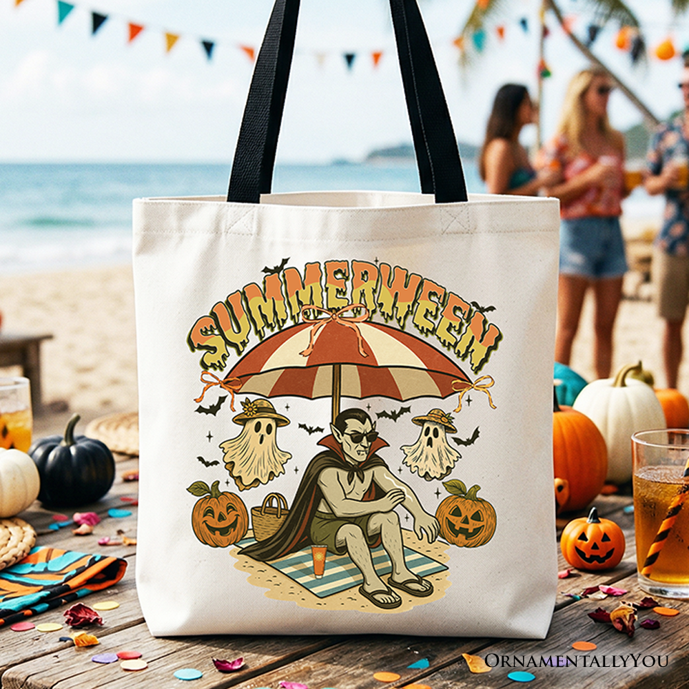 Summerween Vampire Dracula Tote Bag