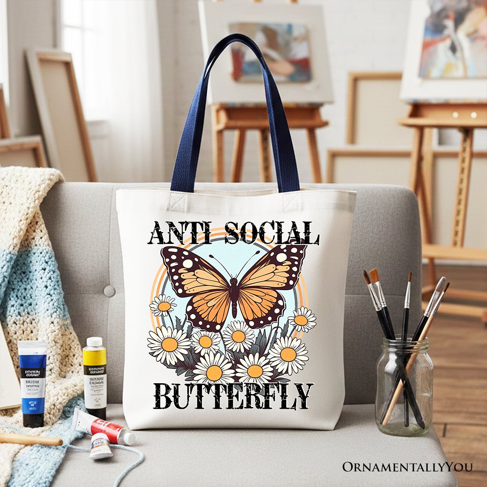 Anti Social Butterfly Canvas Tote Bag