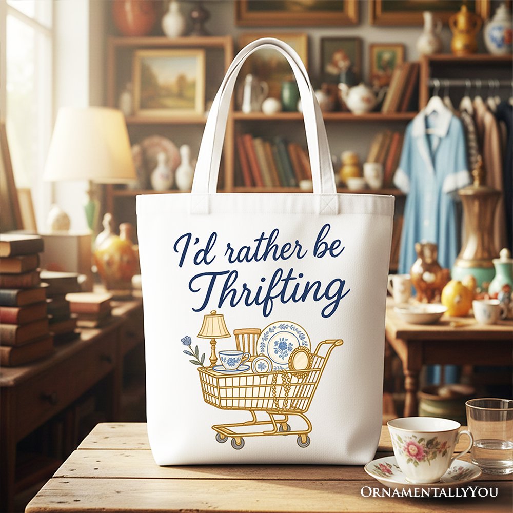 I’d Rather Be Thrifting Canvas Tote Bag