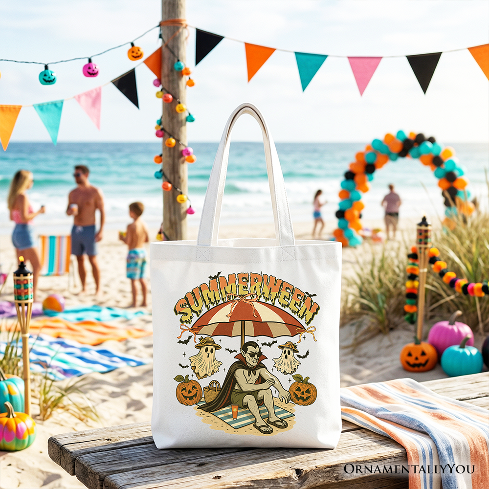 Summerween Vampire Dracula Tote Bag