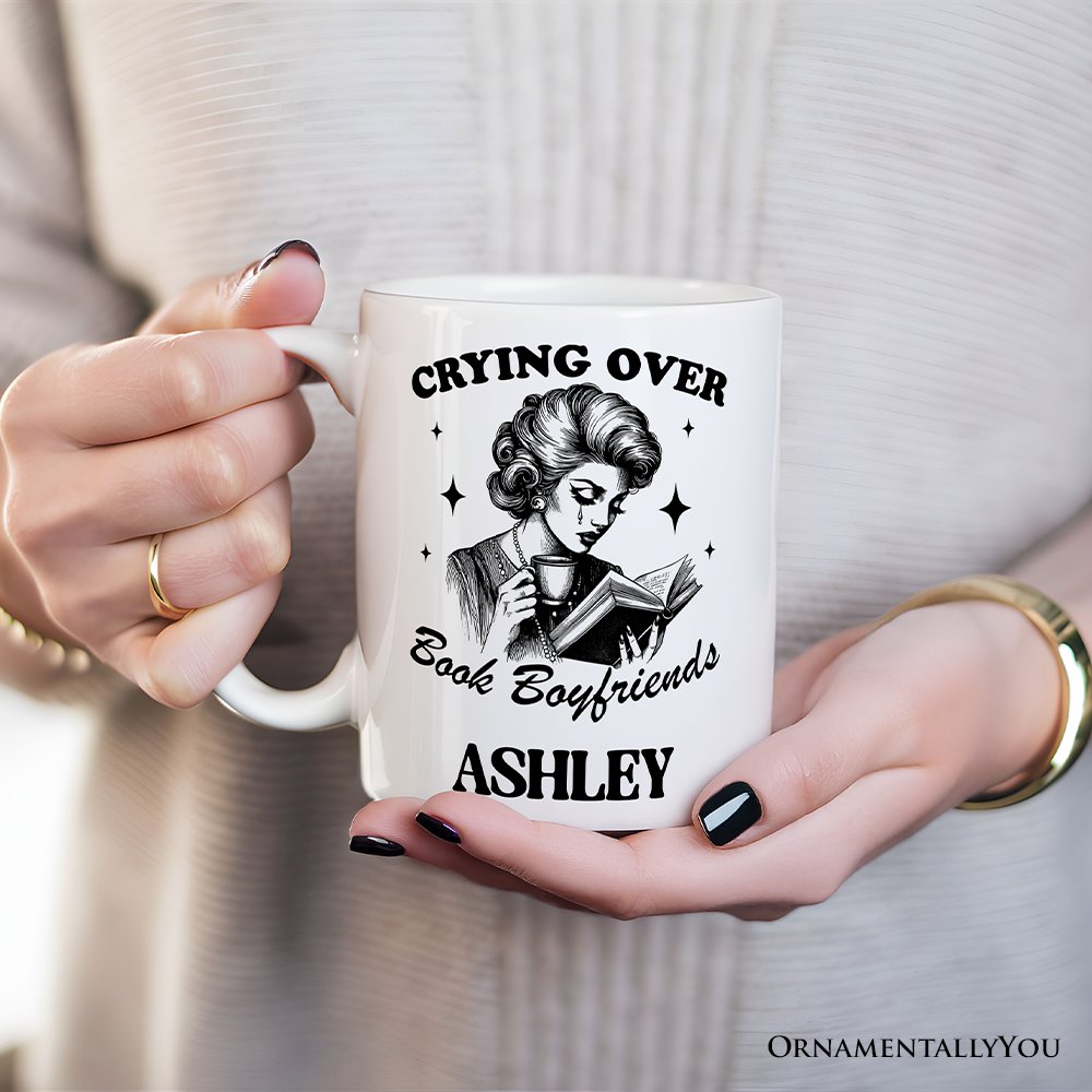 Crying Over Book Boyfriends Personalized Mug