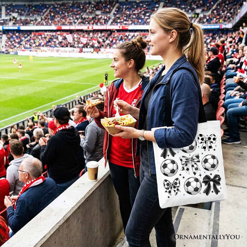 Soccer Balls Coquette Bows Tote Bag