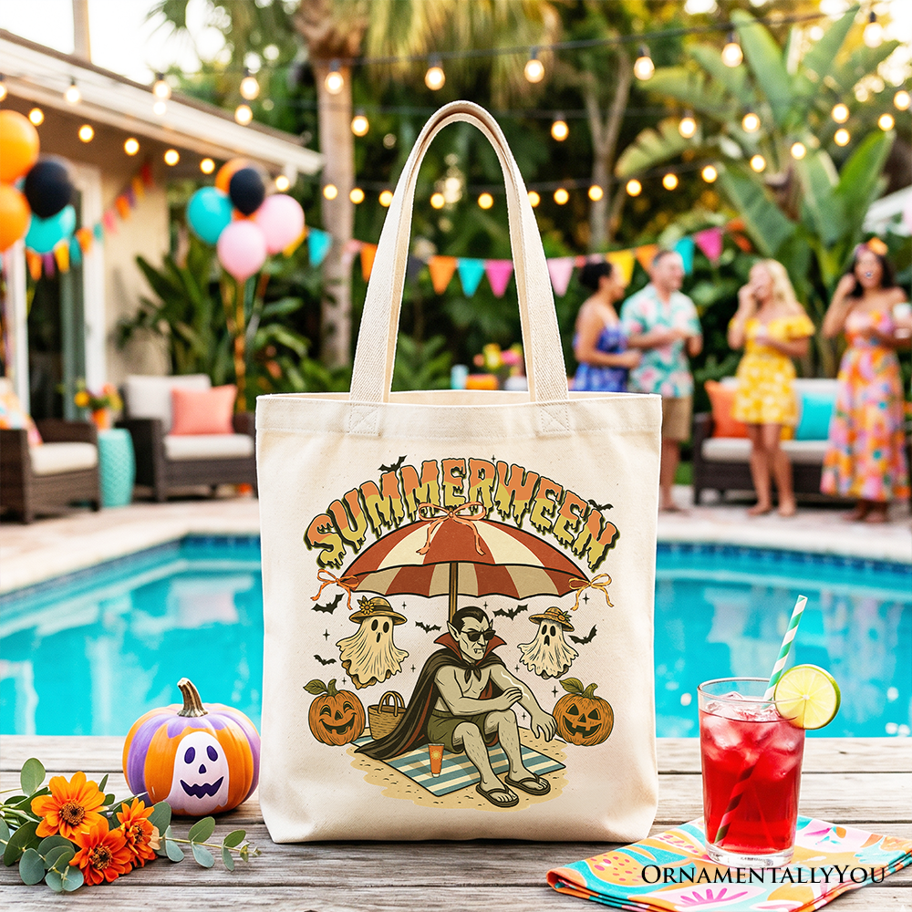 Summerween Vampire Dracula Tote Bag