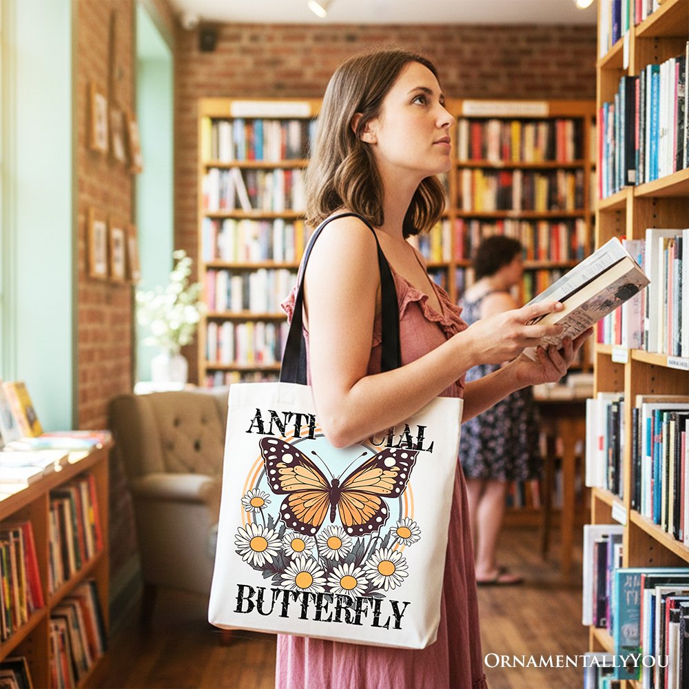 Anti Social Butterfly Canvas Tote Bag