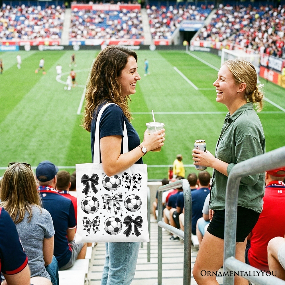 Soccer Balls Coquette Bows Tote Bag