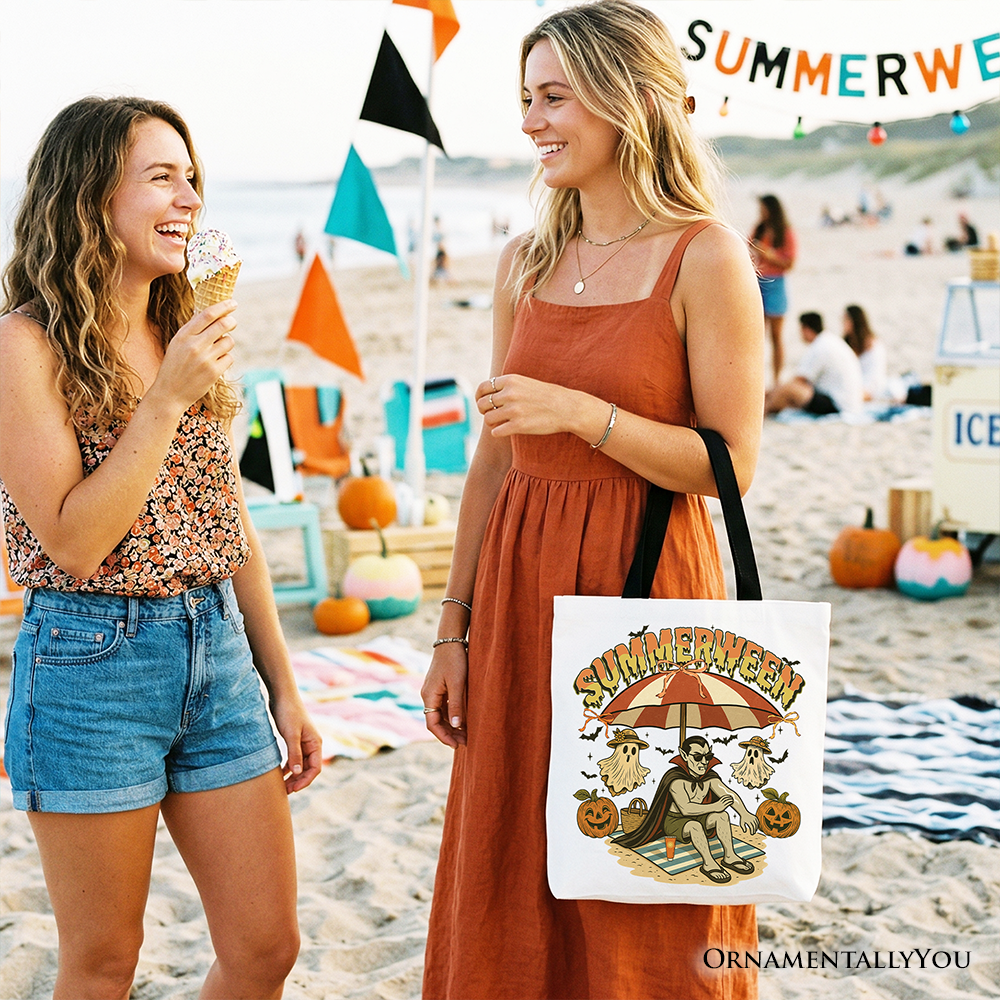Summerween Vampire Dracula Tote Bag