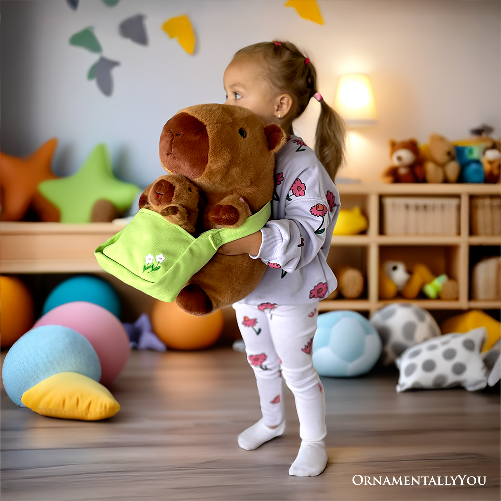 (PRE ORDER) Coco the Capybara and Her Baby Plushie Set, Adorable 12" Stuffed Animal Toy Gift