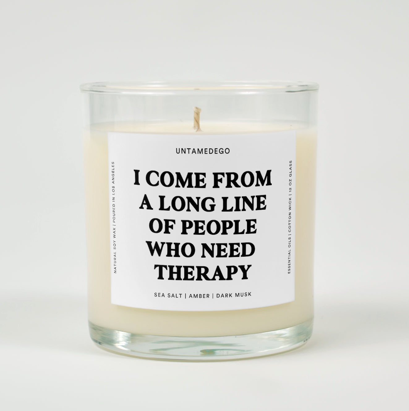 I Come From A Long Line Of People Who Need Therapy Glass Candle