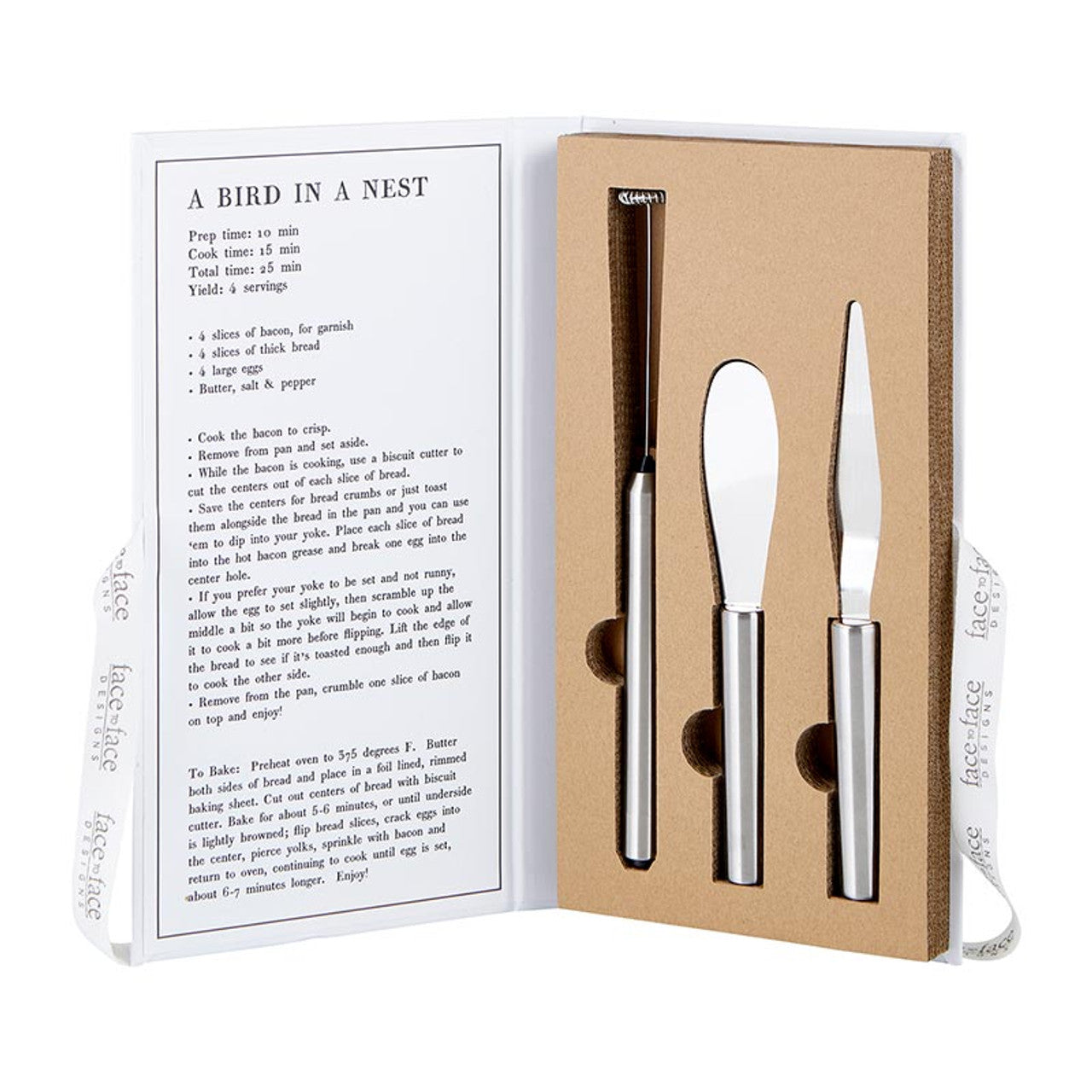 Sunny-Side Up Breakfast Tools Book Box |  Frother, Jam Spreader, and Butter Scraper Gift Set