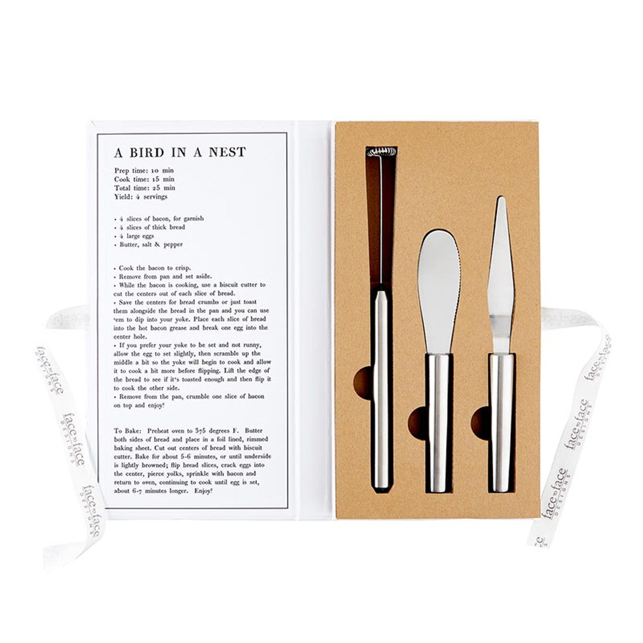 Sunny-Side Up Breakfast Tools Book Box |  Frother, Jam Spreader, and Butter Scraper Gift Set