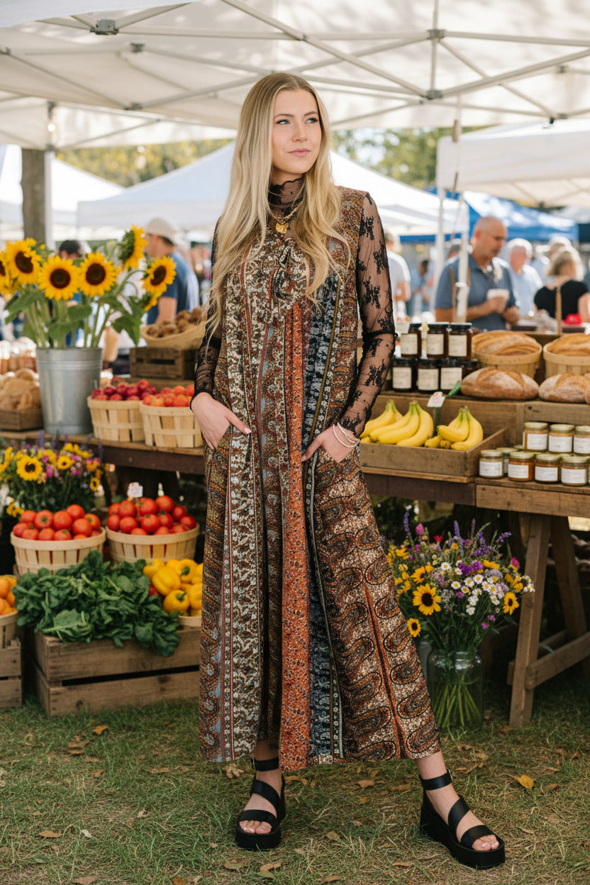 Going with the Flow Mixed Print Jumpsuit