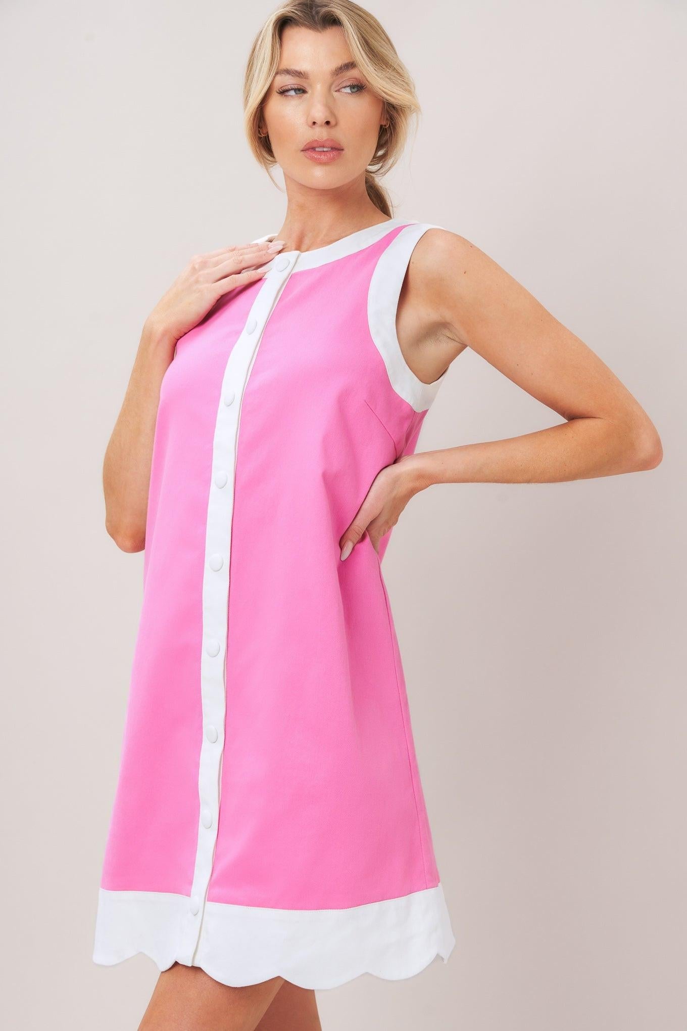 BARBIE SHIFT WOVEN MINI DRESS