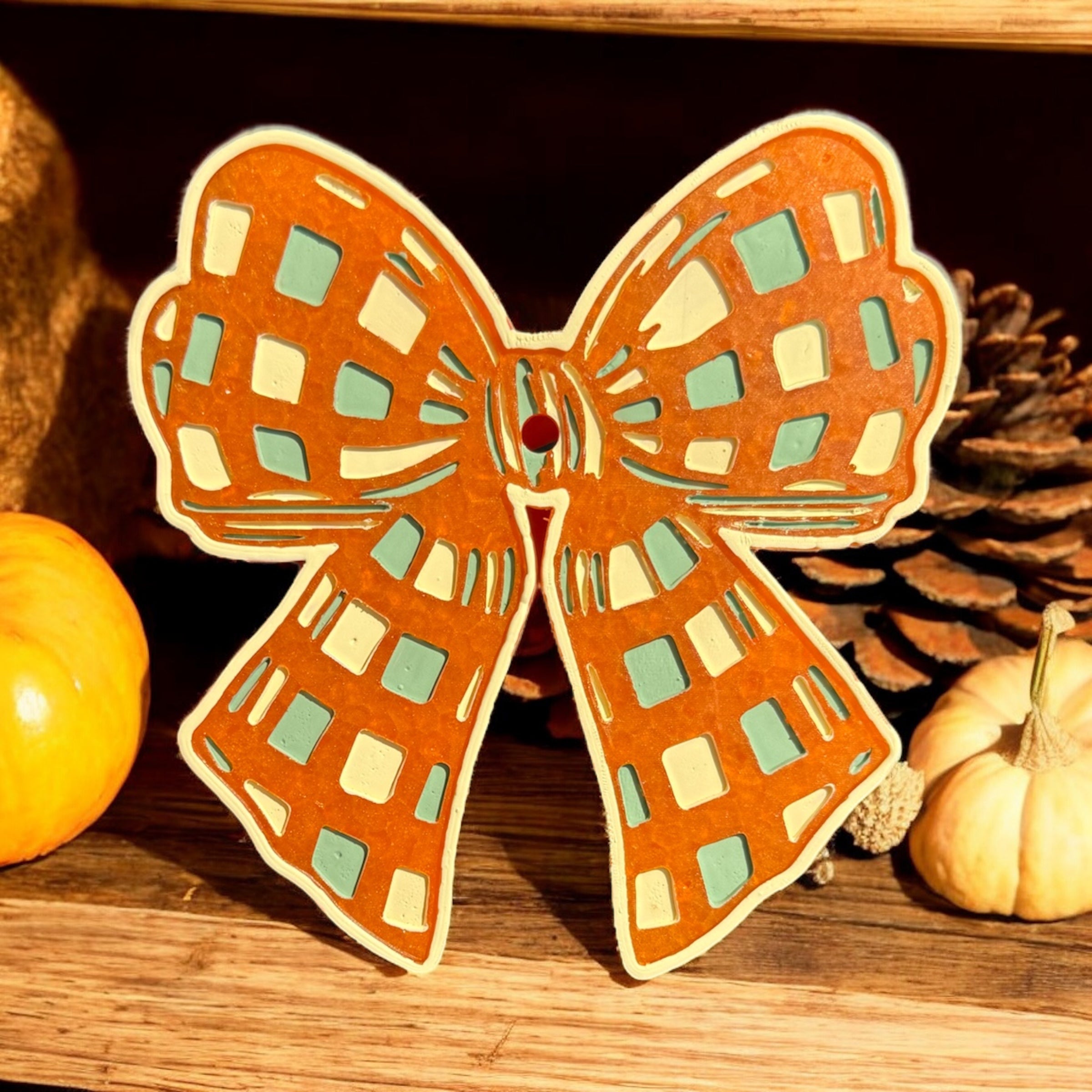 PRE-ORDER: Checkered Fall Bow Freshie