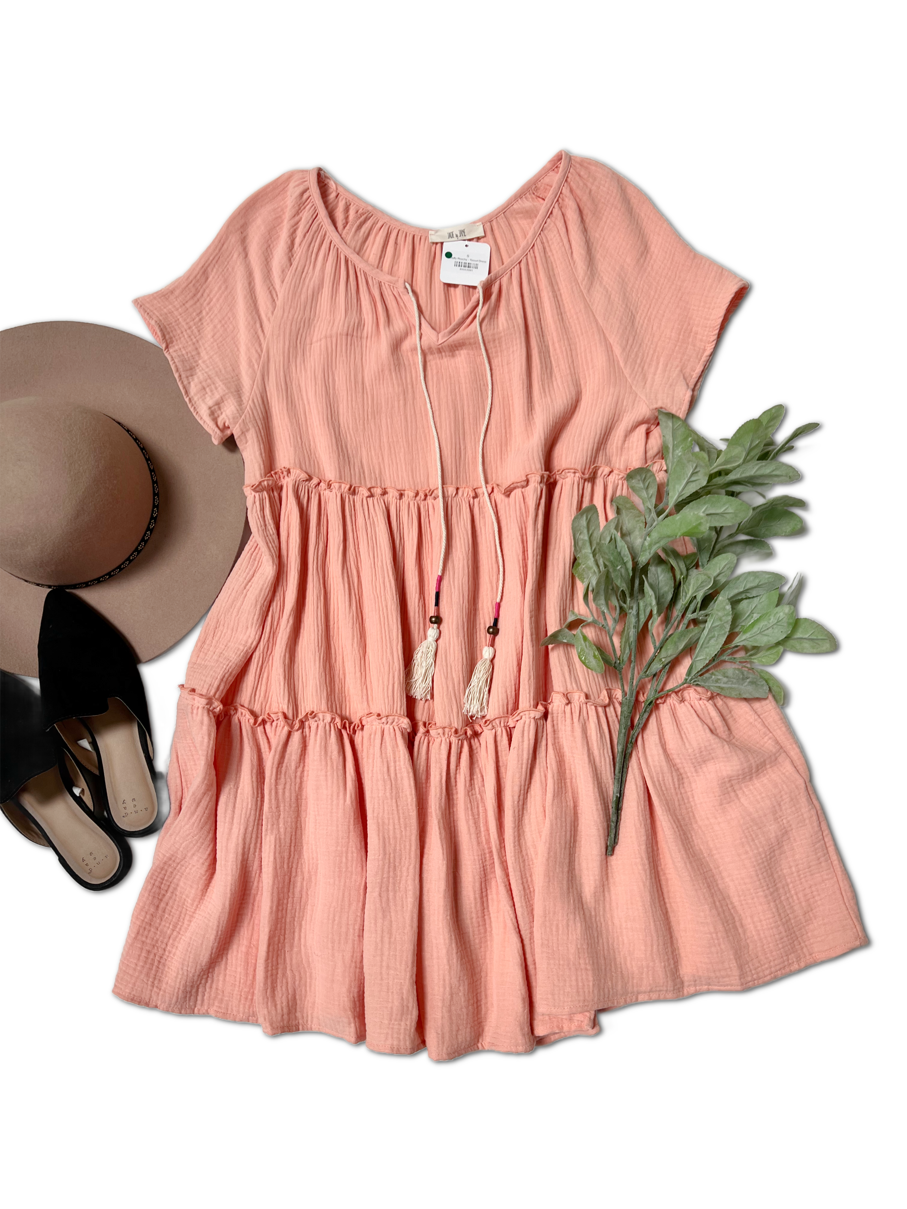 Totally Peachy Tassel Dress