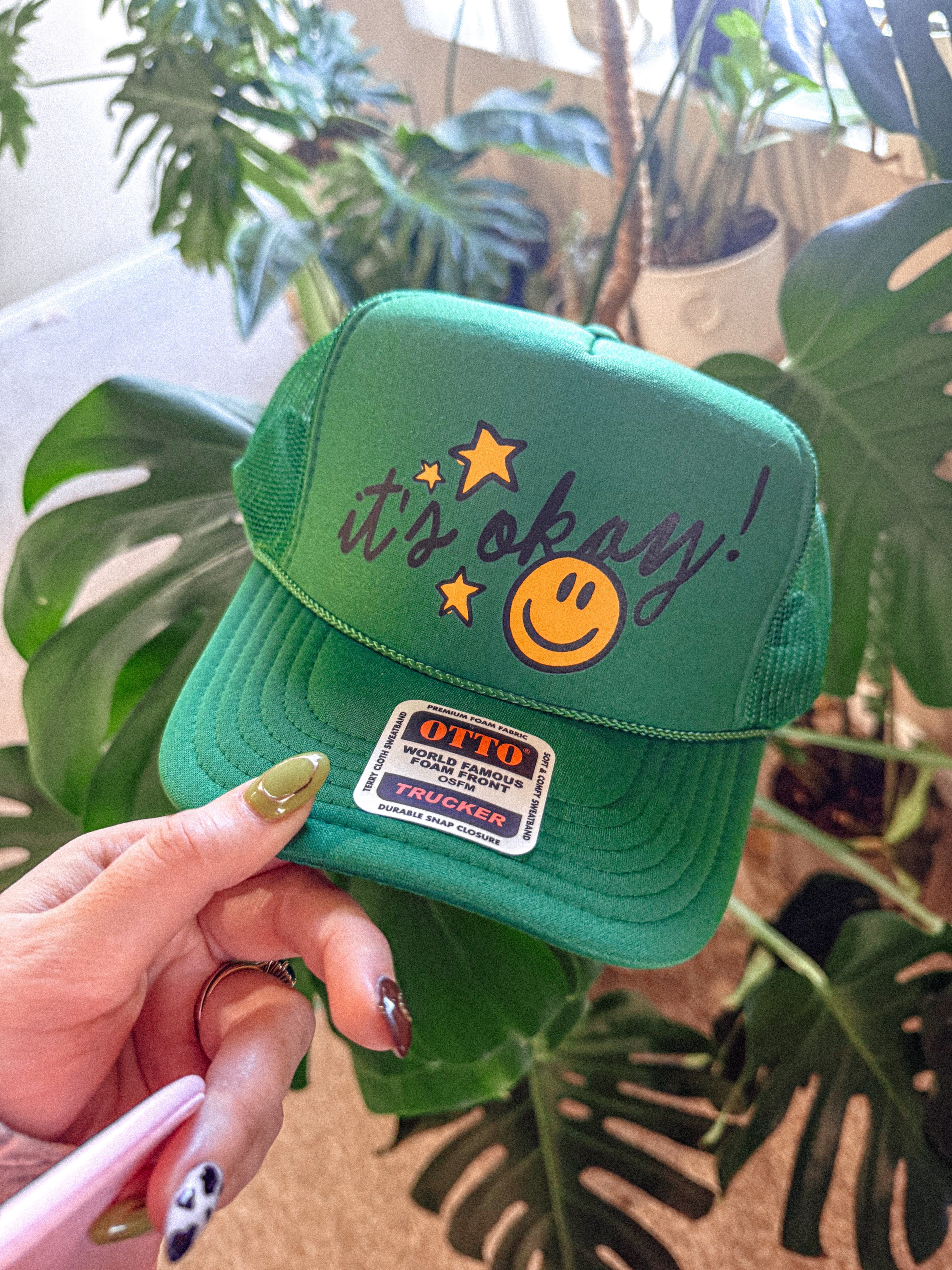 It's Okay! Smile & Star Trucker Hat