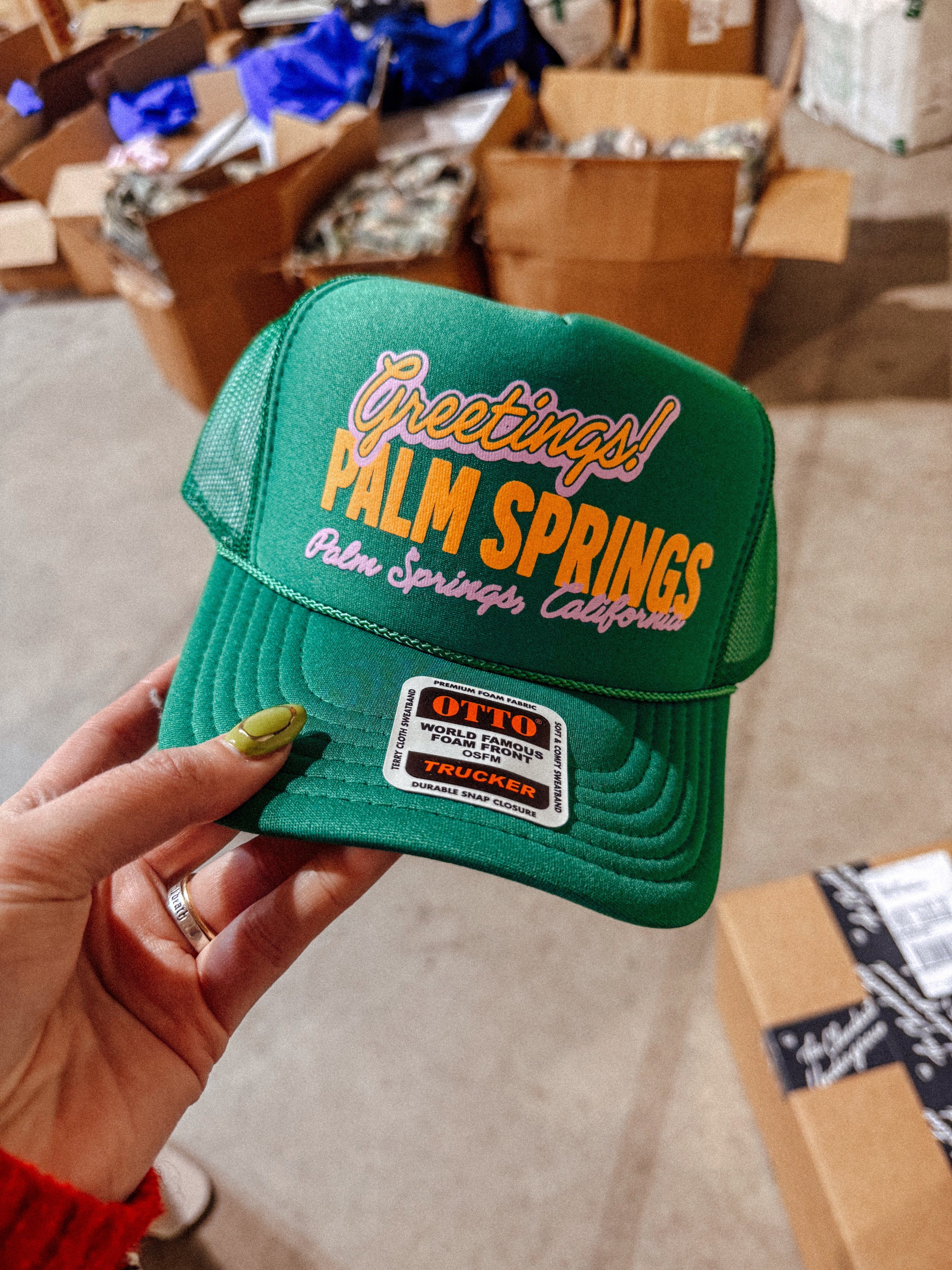 Greetings! Palm Springs, Summer Trucker Hat