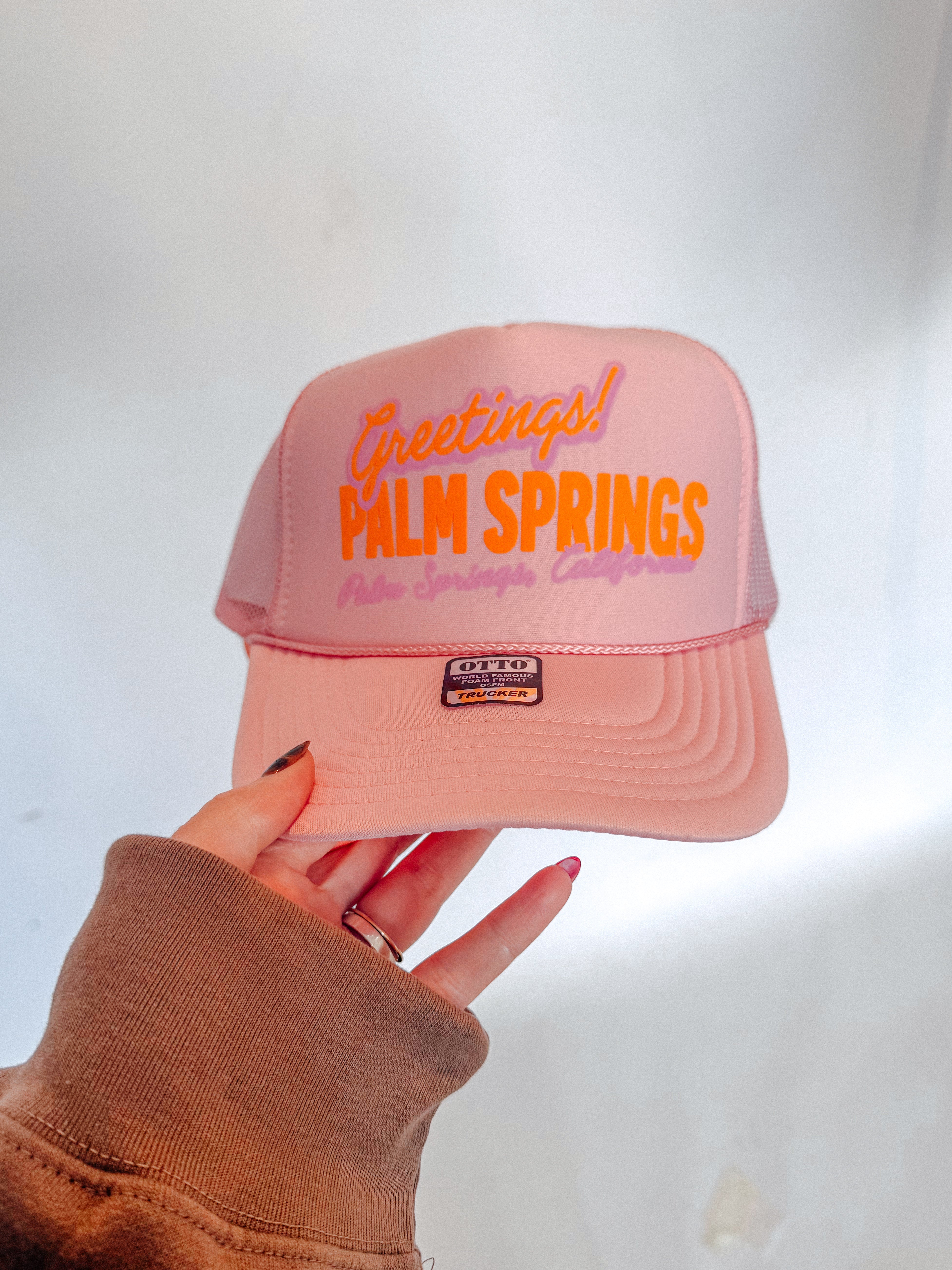 Greetings! Palm Springs, Summer Trucker Hat