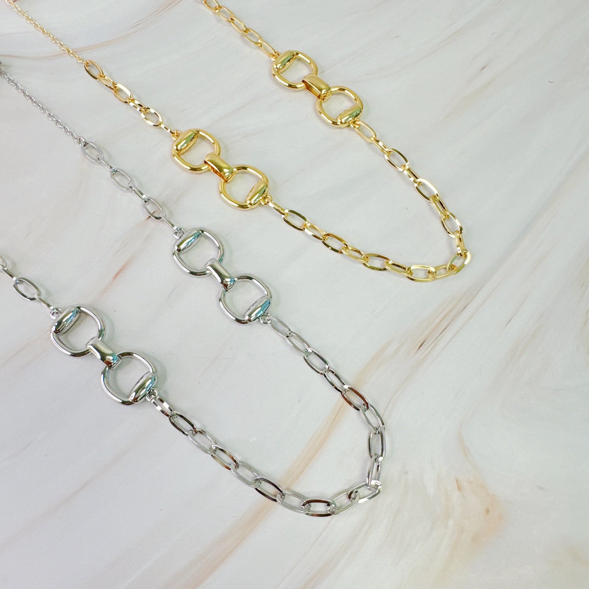 Double Equestrian Chain Necklace