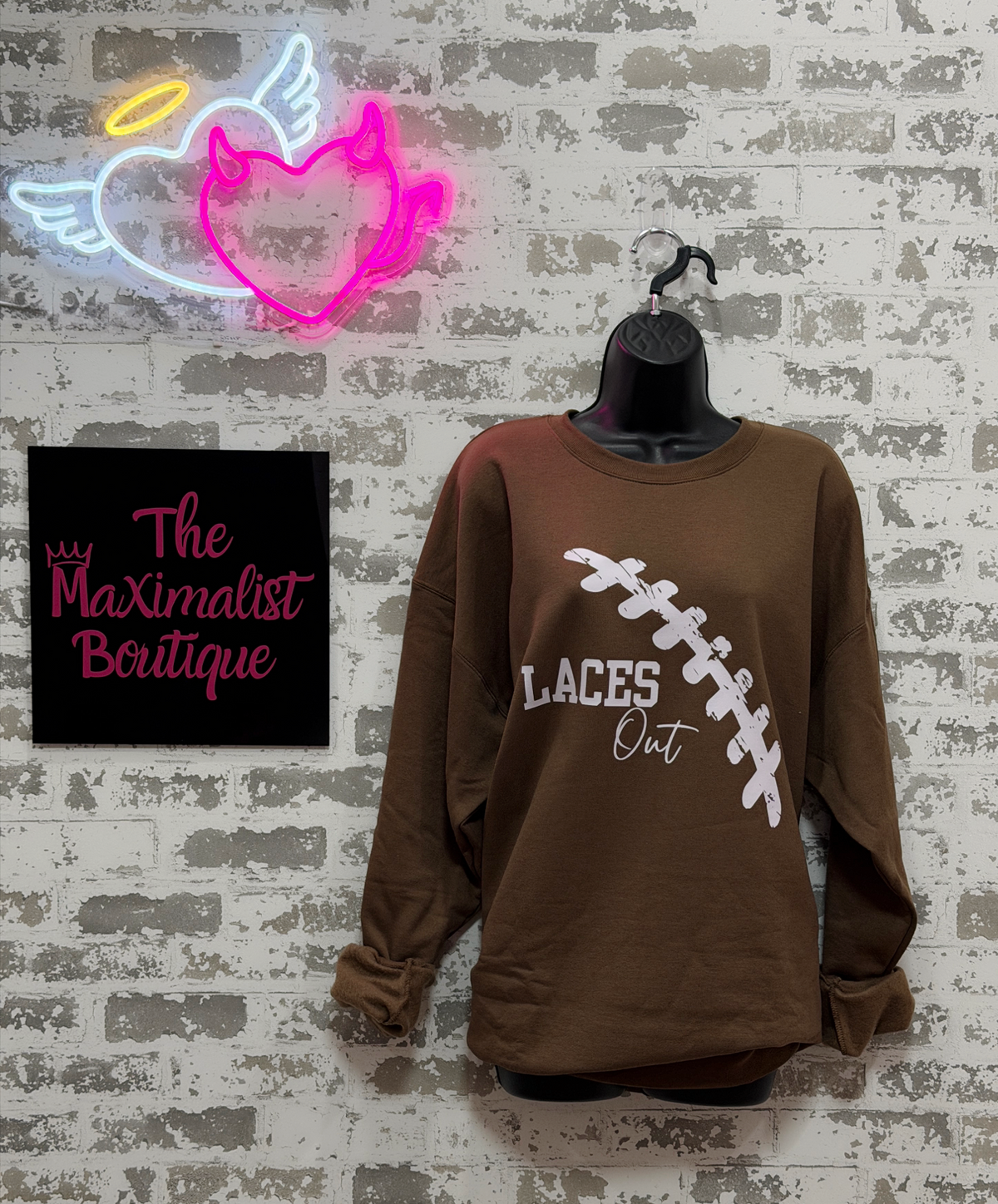 Laces Out Gameday Sweatshirt | Oversized Football Graphic Crewneck