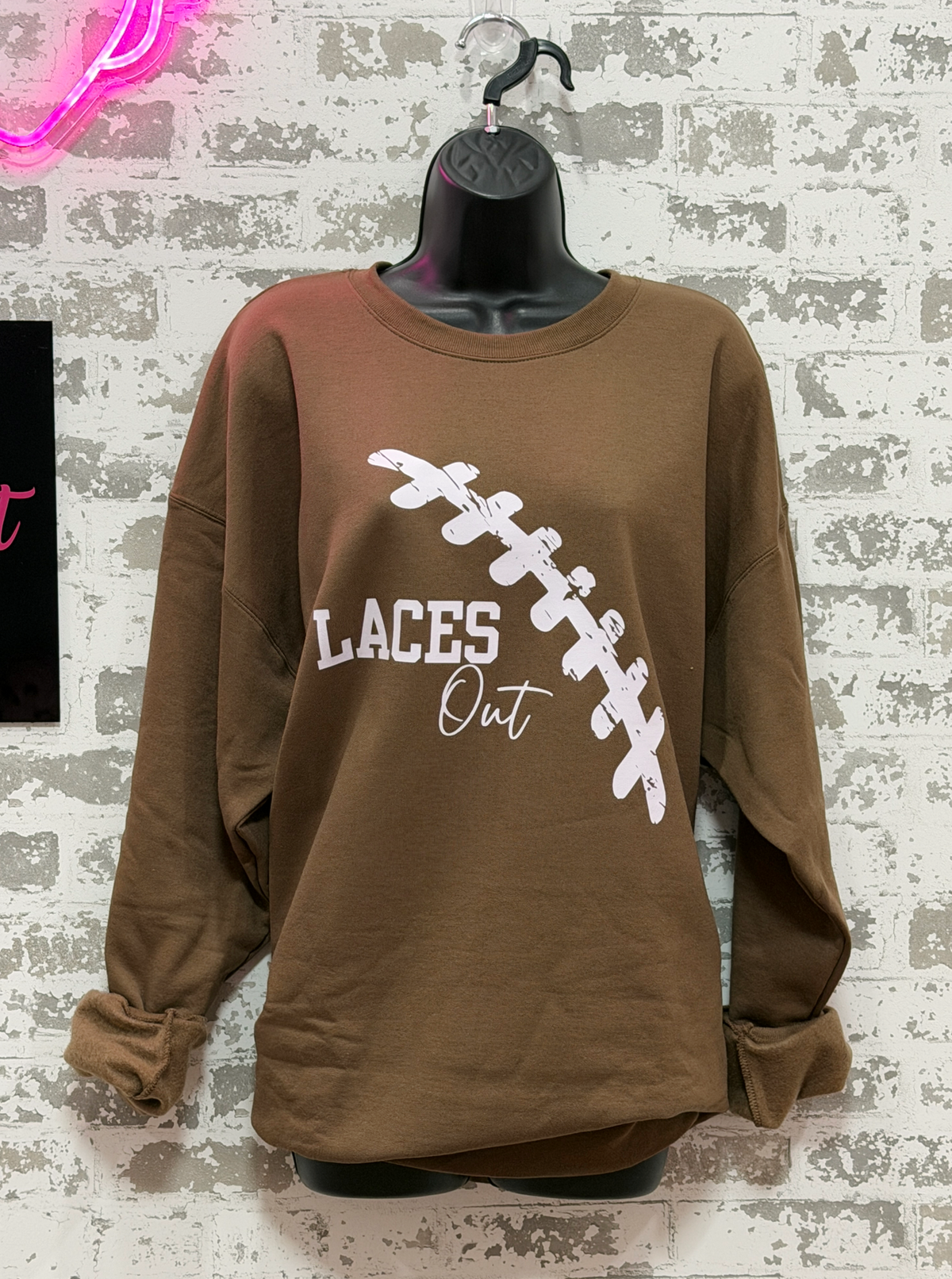 Laces Out Gameday Sweatshirt | Oversized Football Graphic Crewneck