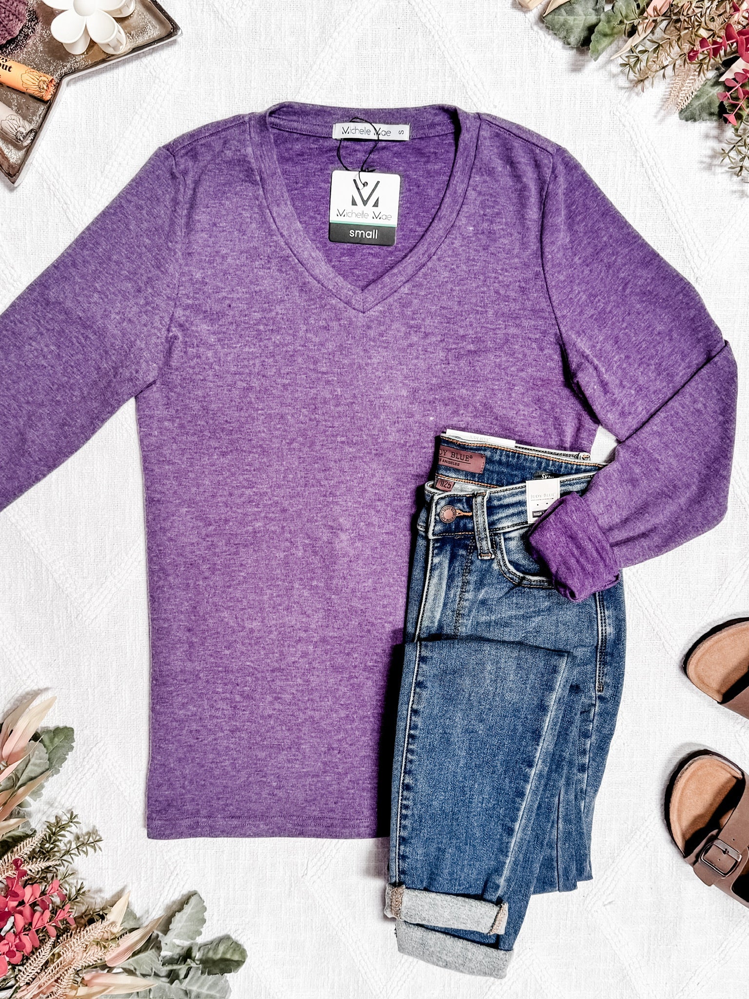 Leah Long Sleeve Top - Purple