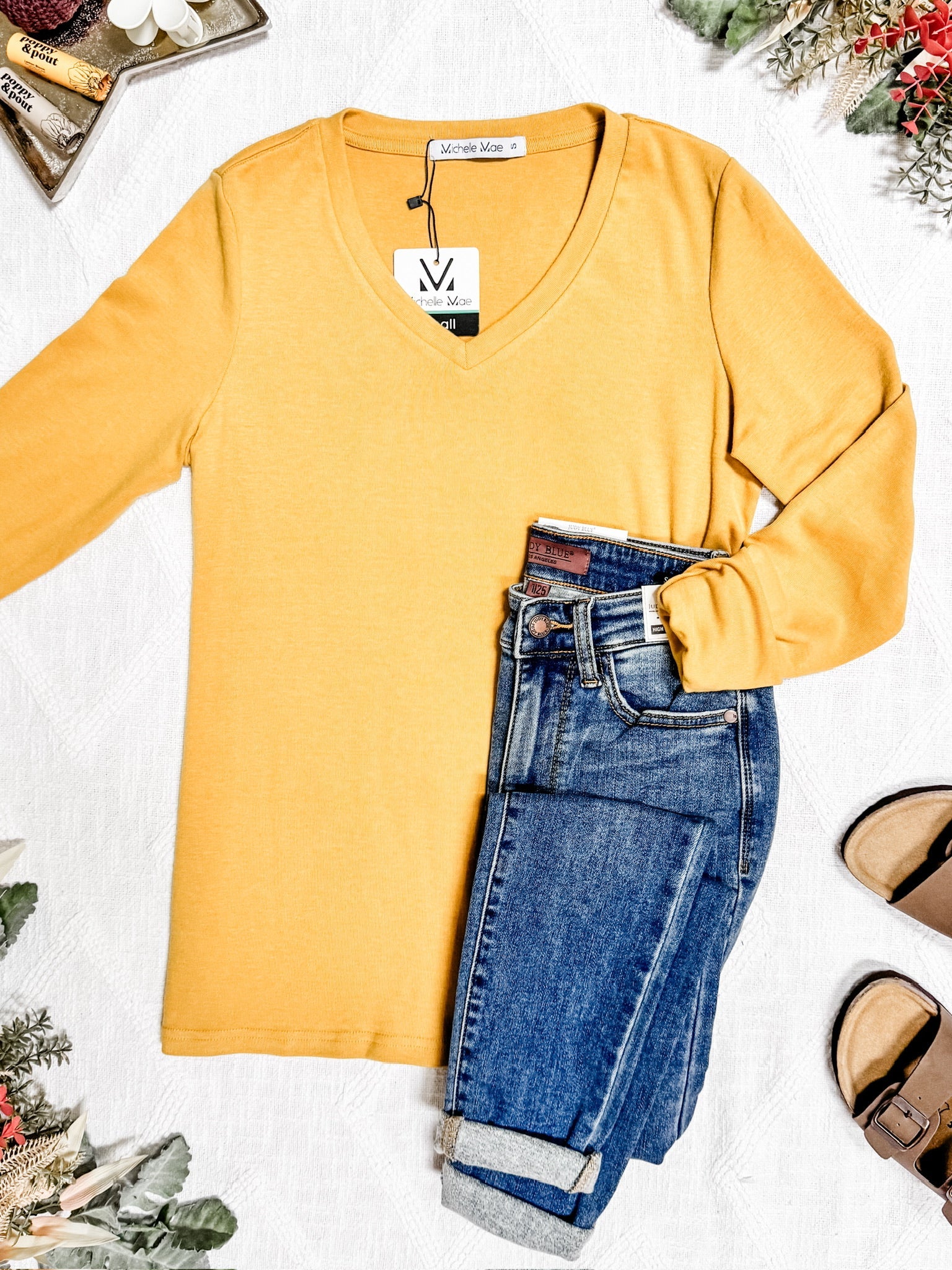 Leah Long Sleeve Top - Mustard