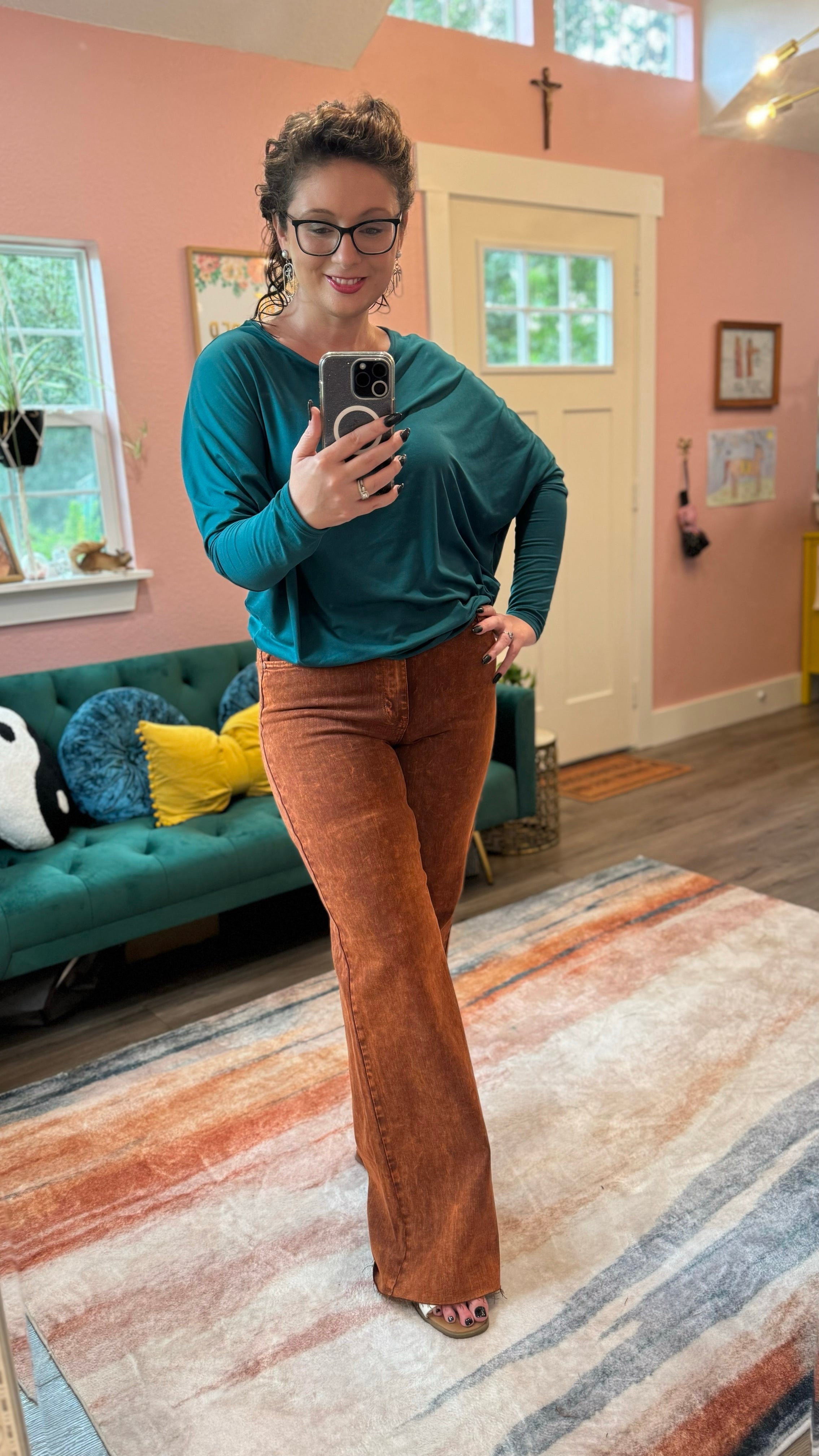 Pumpkin Spice Retro Wide Jeans