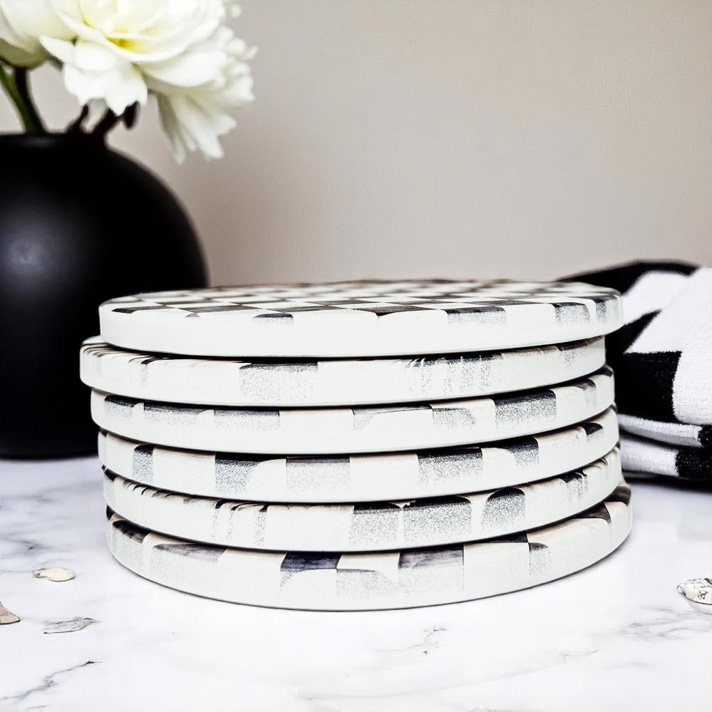 Courtly Check Coasters