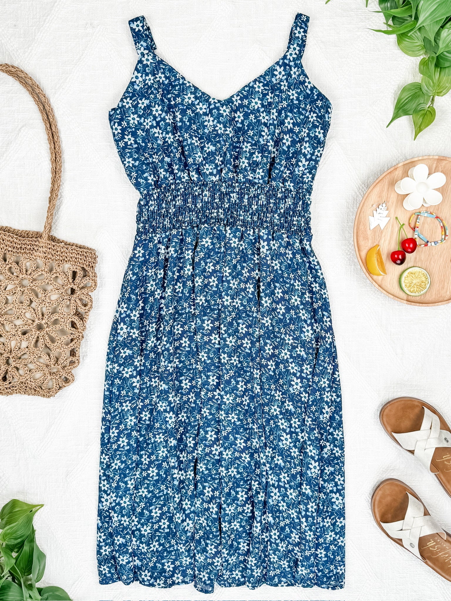 Cassidy Midi Dress - Blue Floral Mix | Women’s Dress