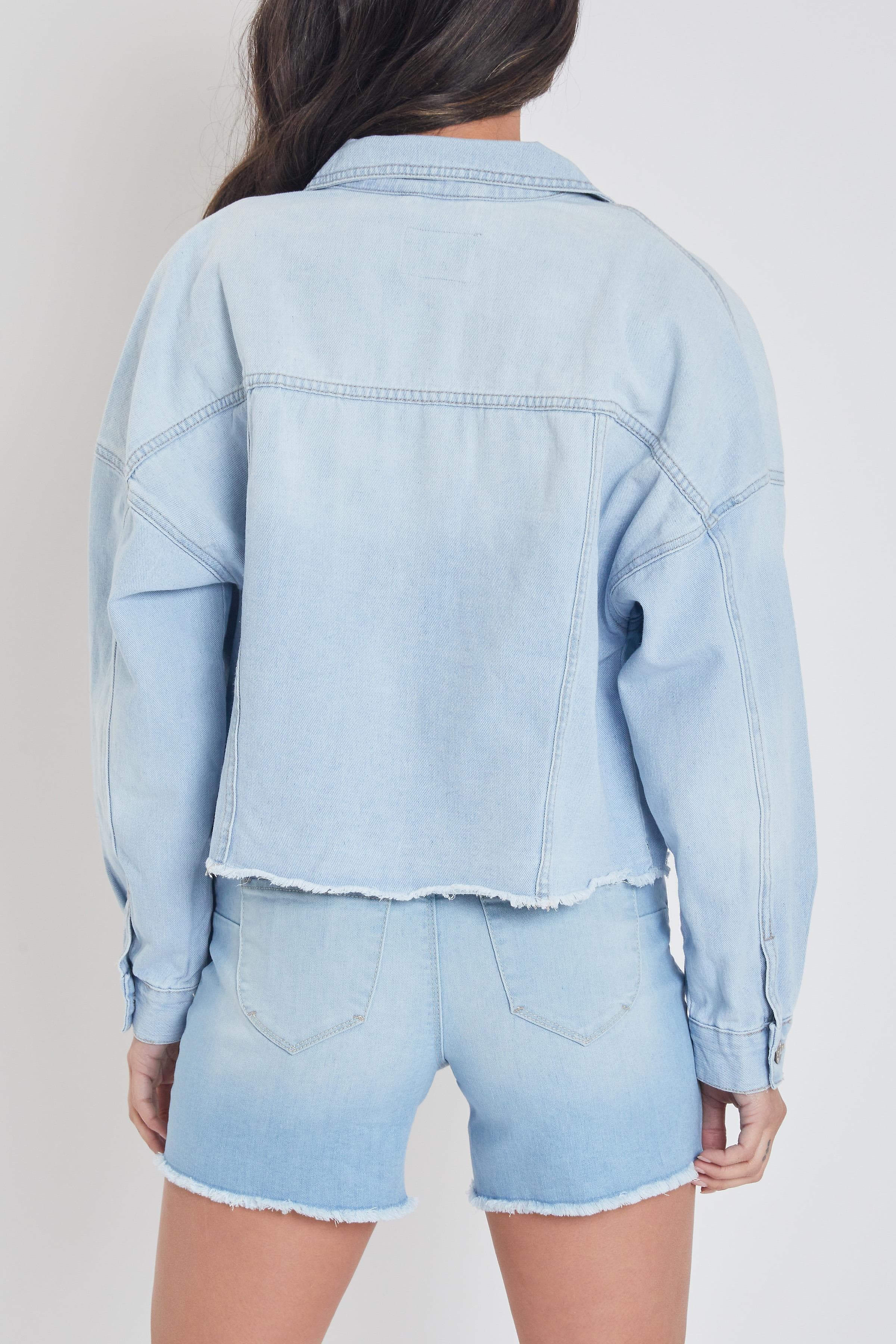 Denim With Raw Hem Jacket