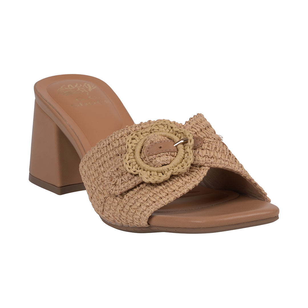 Liza Natural Woven Heeled Sandals